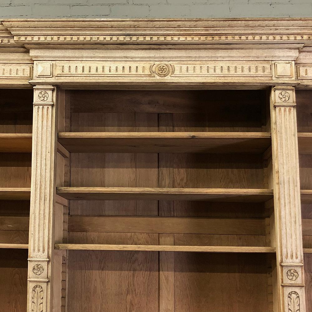19th Century Stripped Oak Neoclassical Bookcase 1