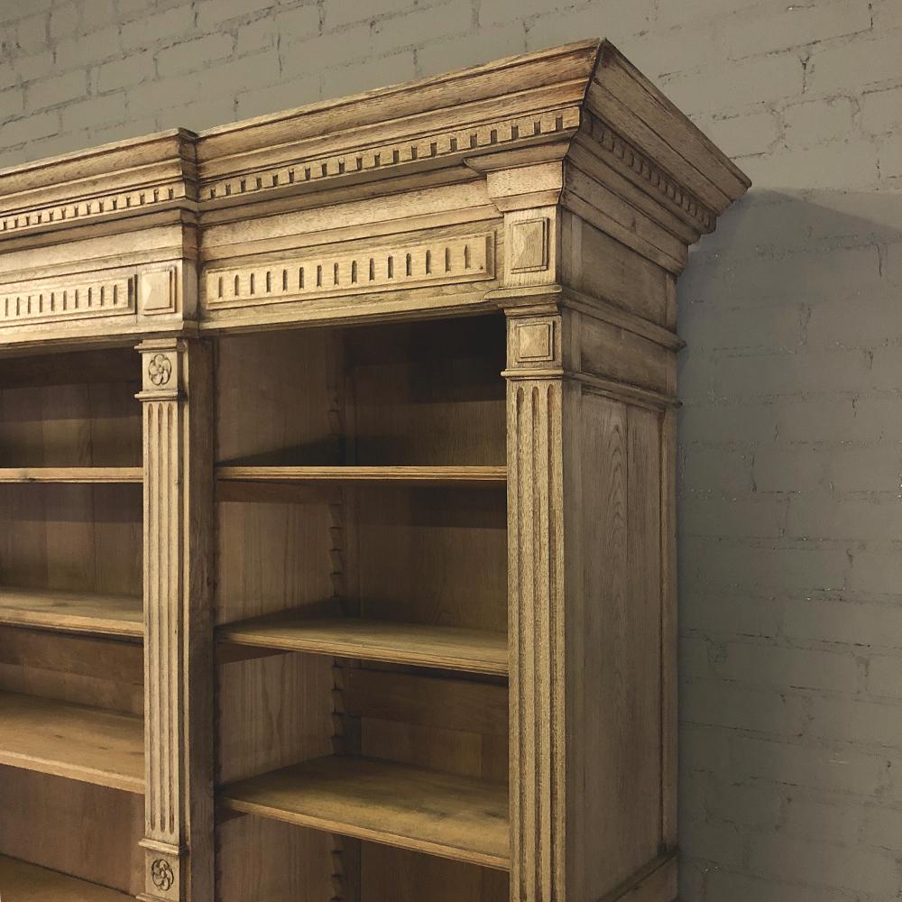 19th Century Stripped Oak Neoclassical Bookcase 2