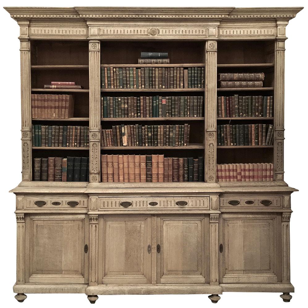 19th Century Stripped Oak Neoclassical Bookcase