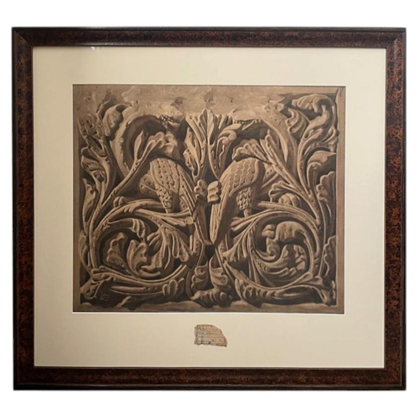 19th century study of a romanesque relief For Sale