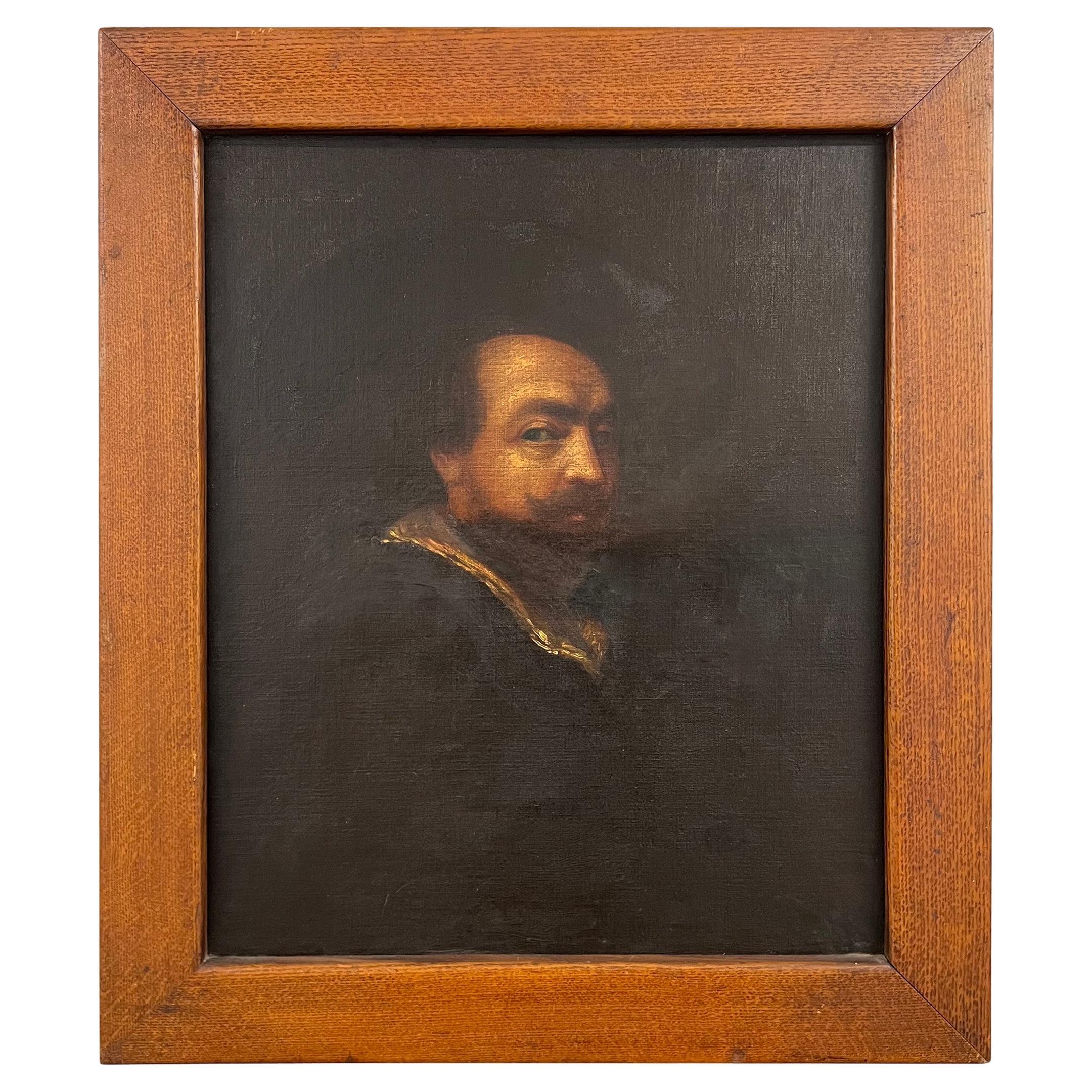 Étude d'un autoportrait de Peter Paul Rubens du 19e siècle en vente