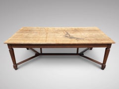 19th Century Stunning Hayrake Farmhouse Dining or Work Table in Solid Oak