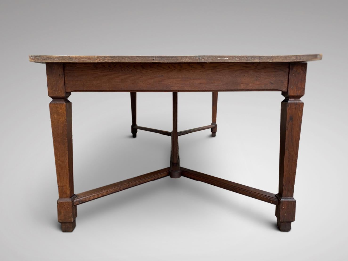 French 19th Century Stunning Hayrake Farmhouse Dining or Work Table in Solid Oak