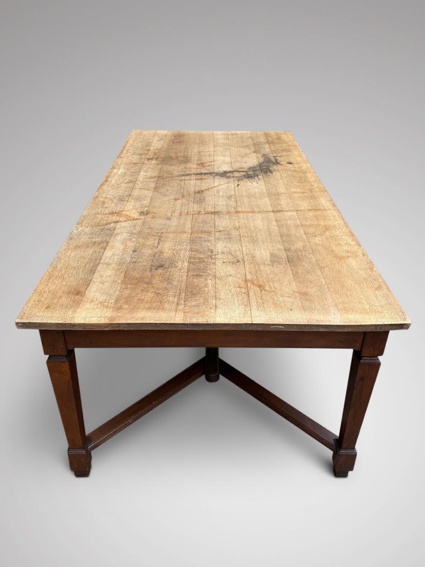 19th Century Stunning Hayrake Farmhouse Dining or Work Table in Solid Oak In Good Condition In Petworth,West Sussex, GB