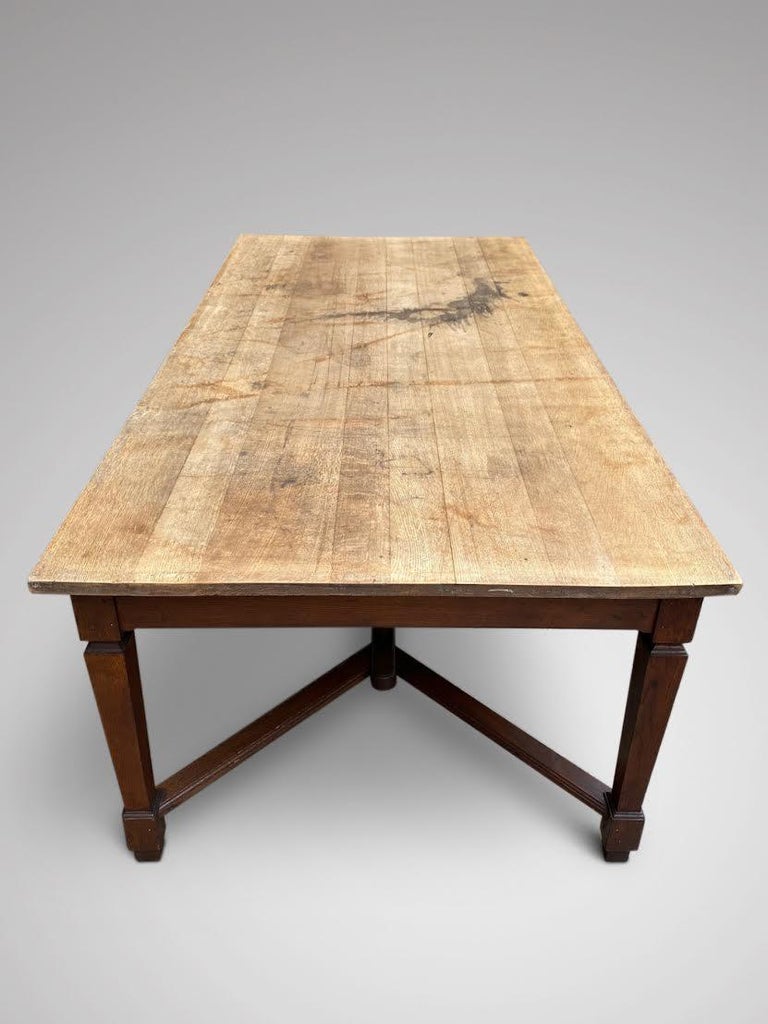 19th Century Stunning Hayrake Farmhouse Dining or Work Table in Solid ...