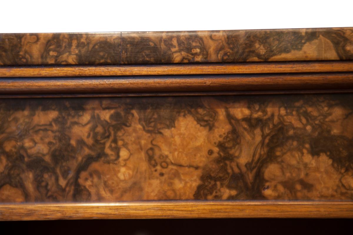 Contemporary 19th Century Style American Walnut and Burr Walnut Open Bookcases For Sale