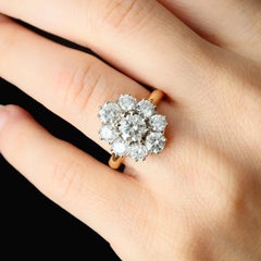 19th Century Style Diamond 18 Karat Yellow Gold Pompadour Ring