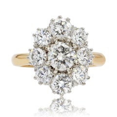 19th Century Style Diamond 18 Karat Yellow Gold Pompadour Ring