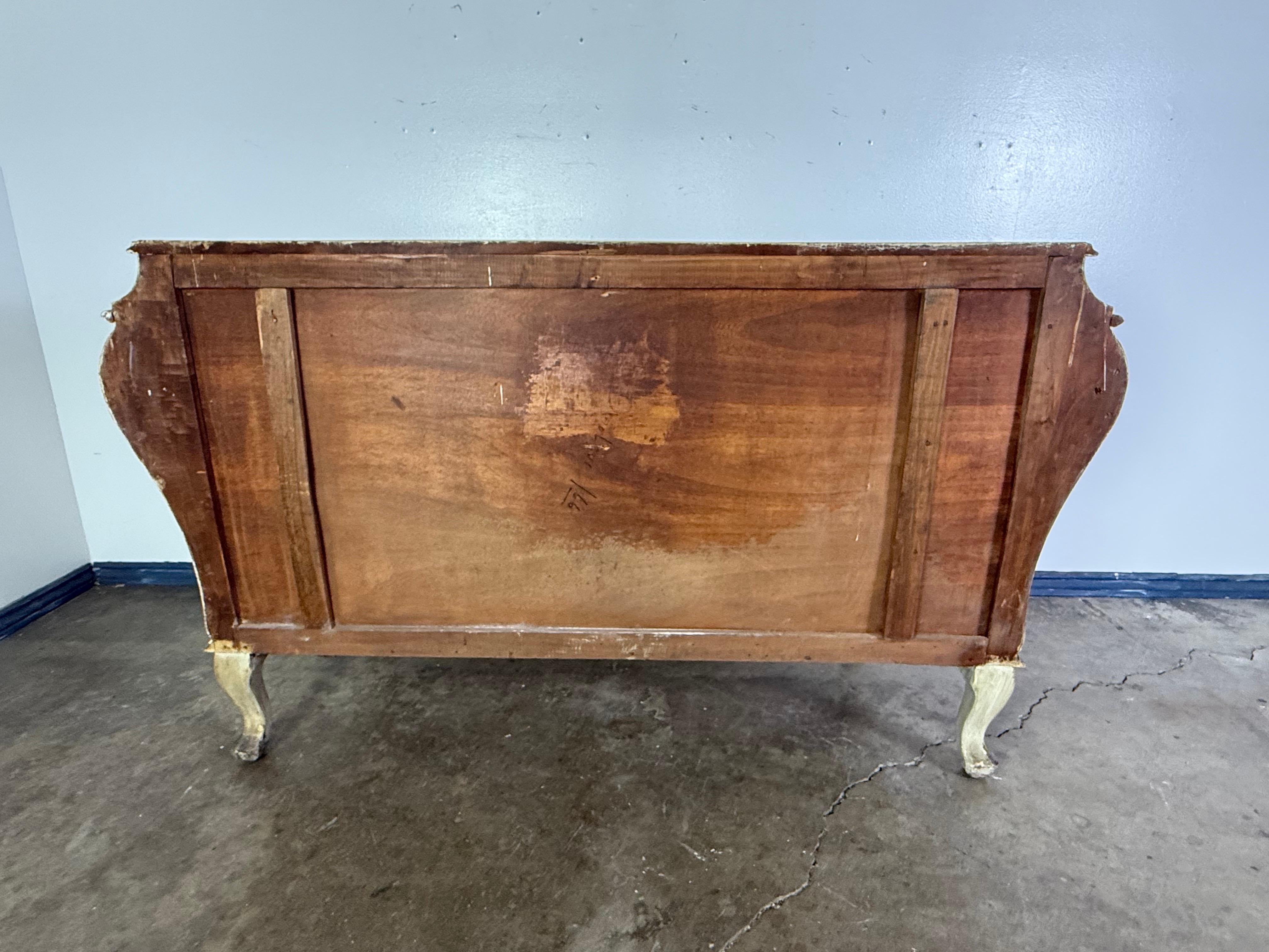 19th Century Style French Louis XV Bombé Commode in Painted Finish For Sale 5