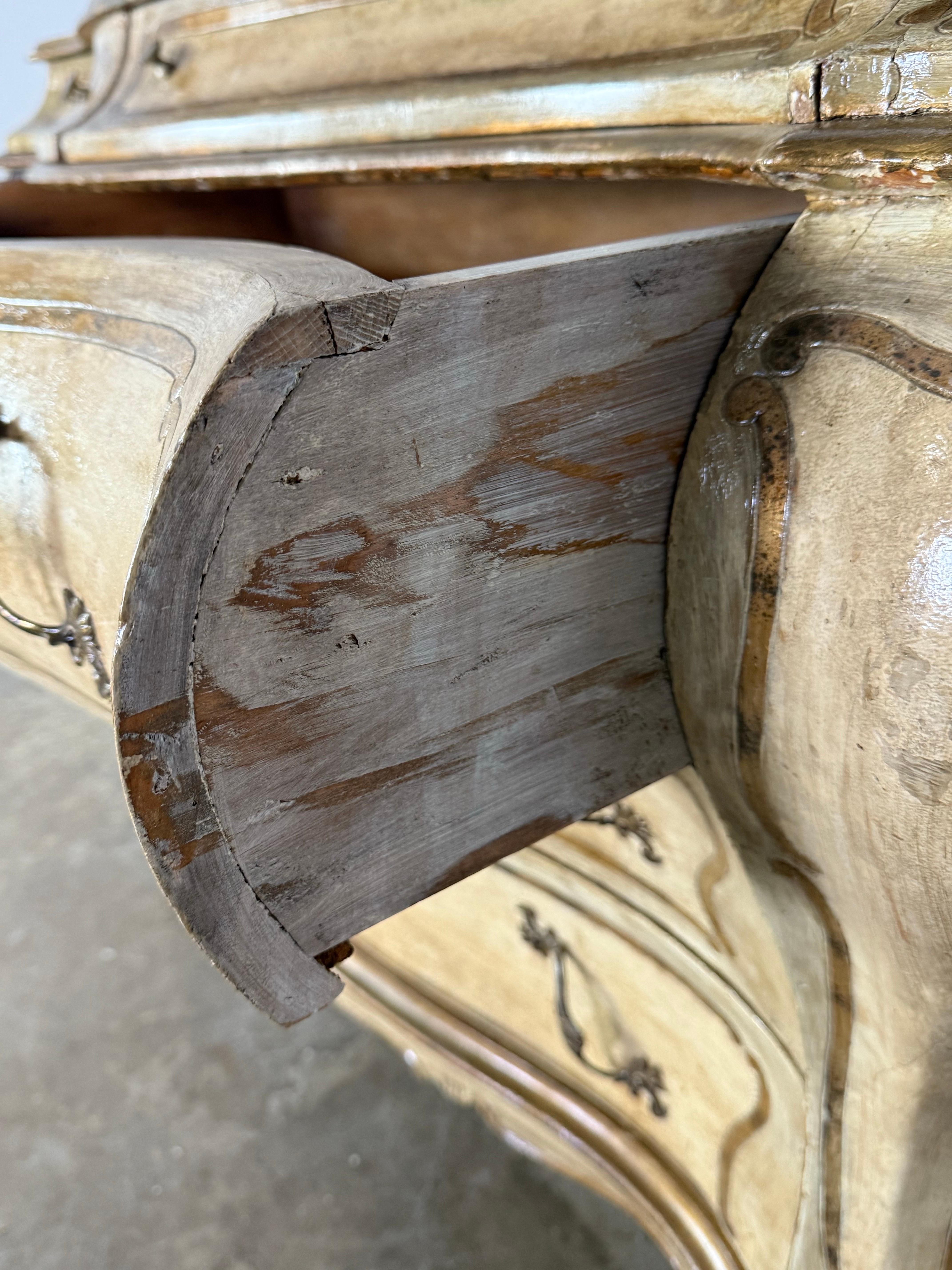 19th Century Style French Louis XV Bombé Commode in Painted Finish For Sale 3