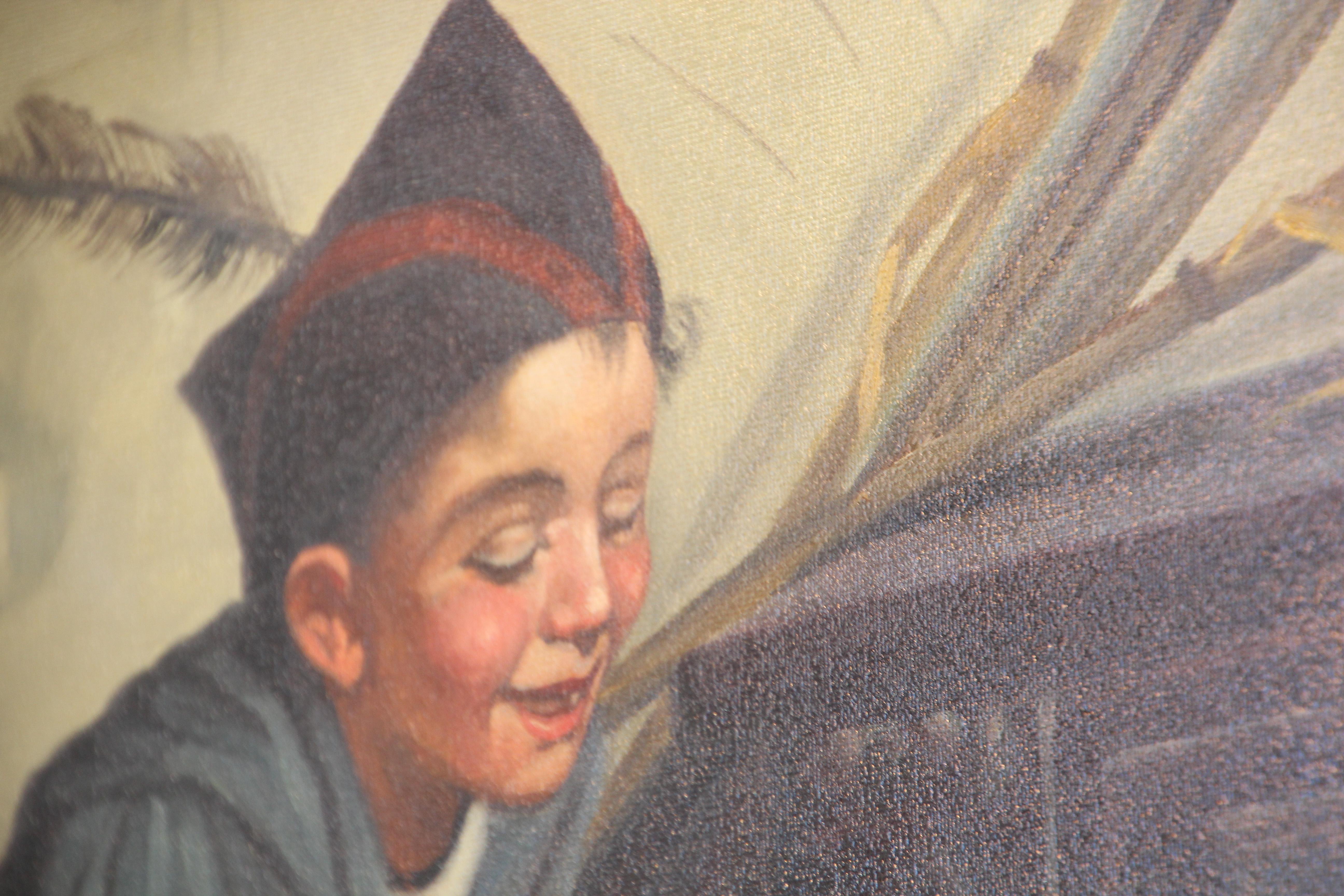 Gemälde im Stil des 19. Jahrhunderts, Kinder spielen mit Gänseblümchen im Angebot 10