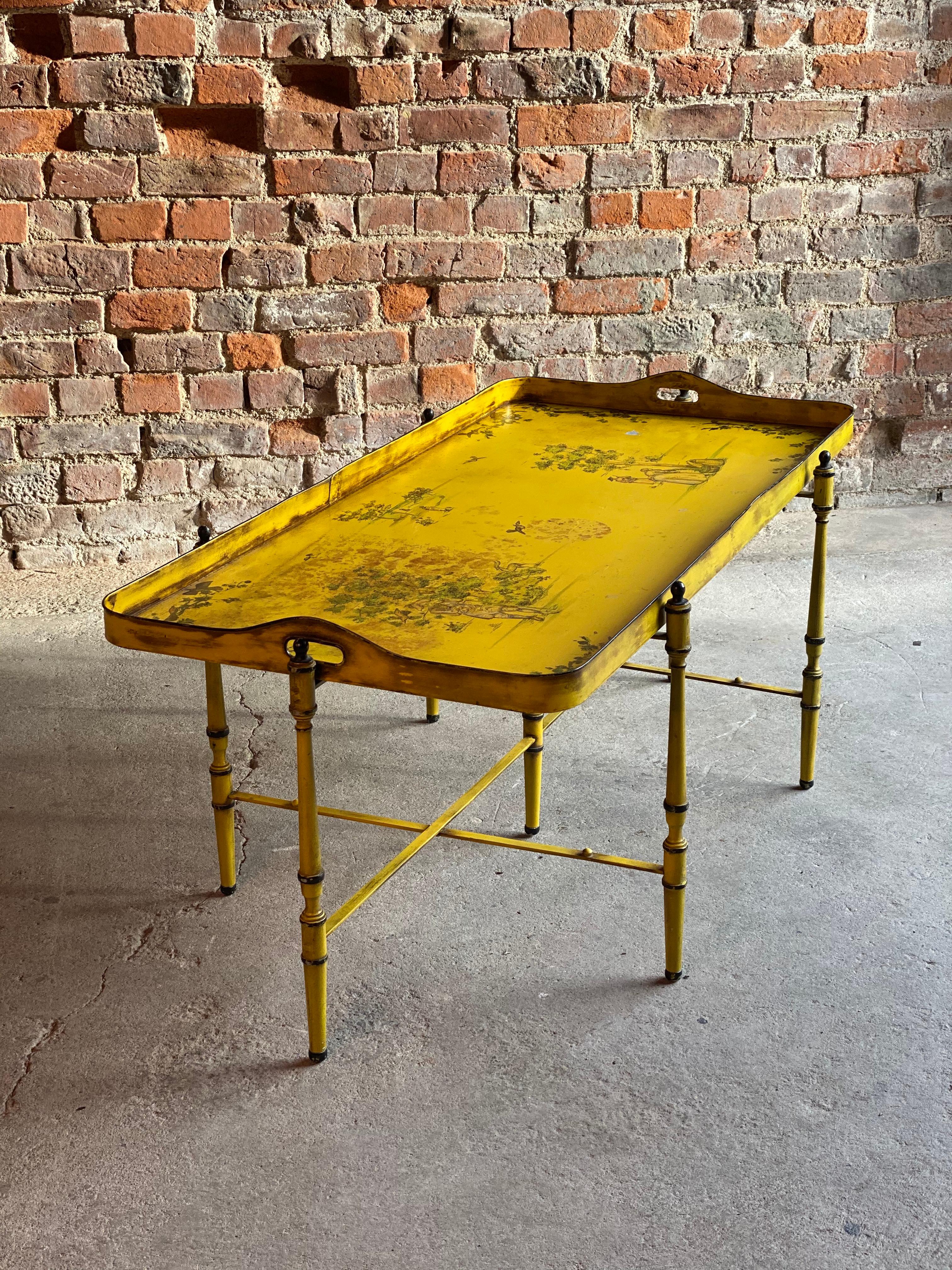 19th Century Style Italian Toleware Butlers Tray Coffee Table, circa 1950s 1