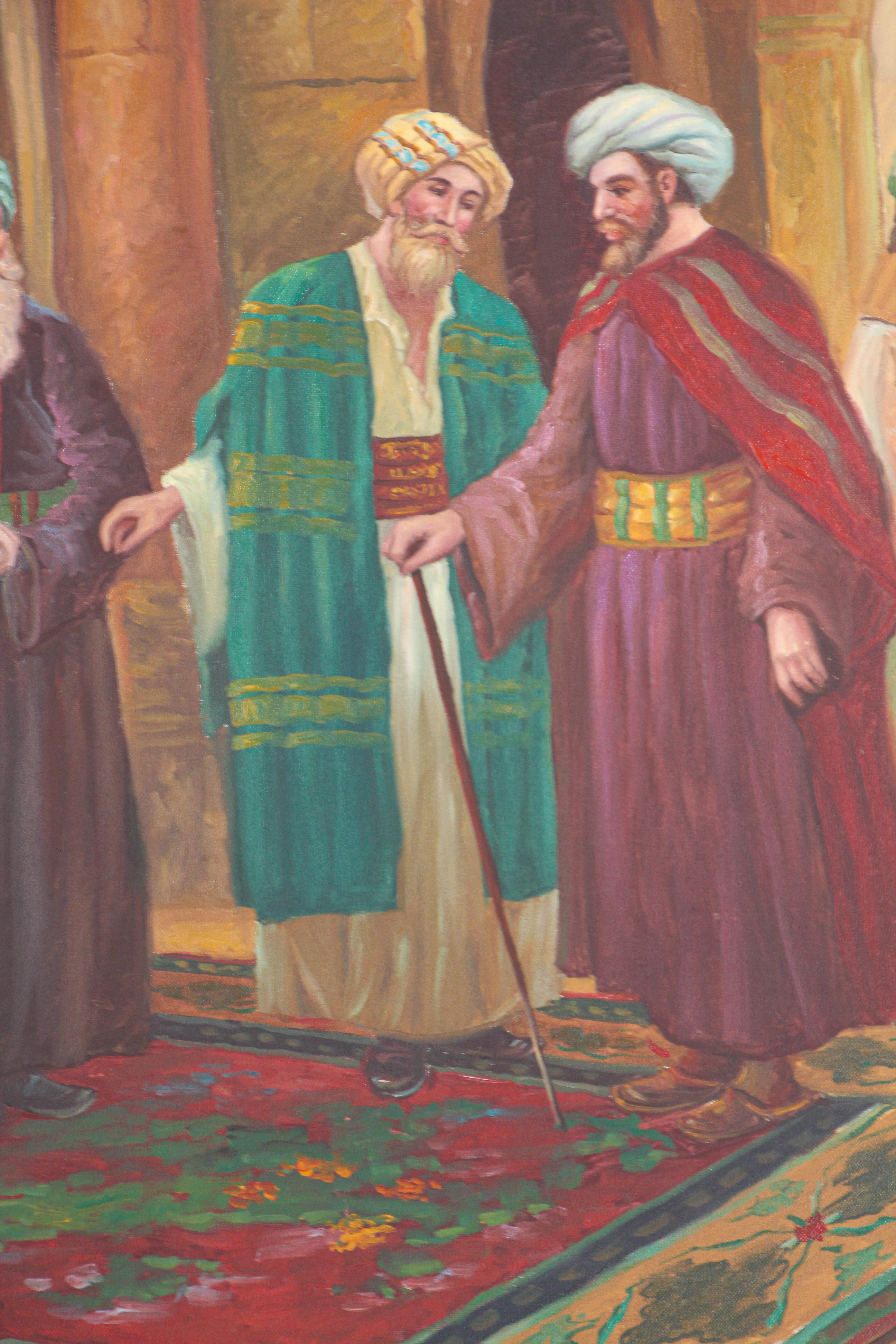 19th Century Style Painting of Moorish Orientalist Market Scene 1