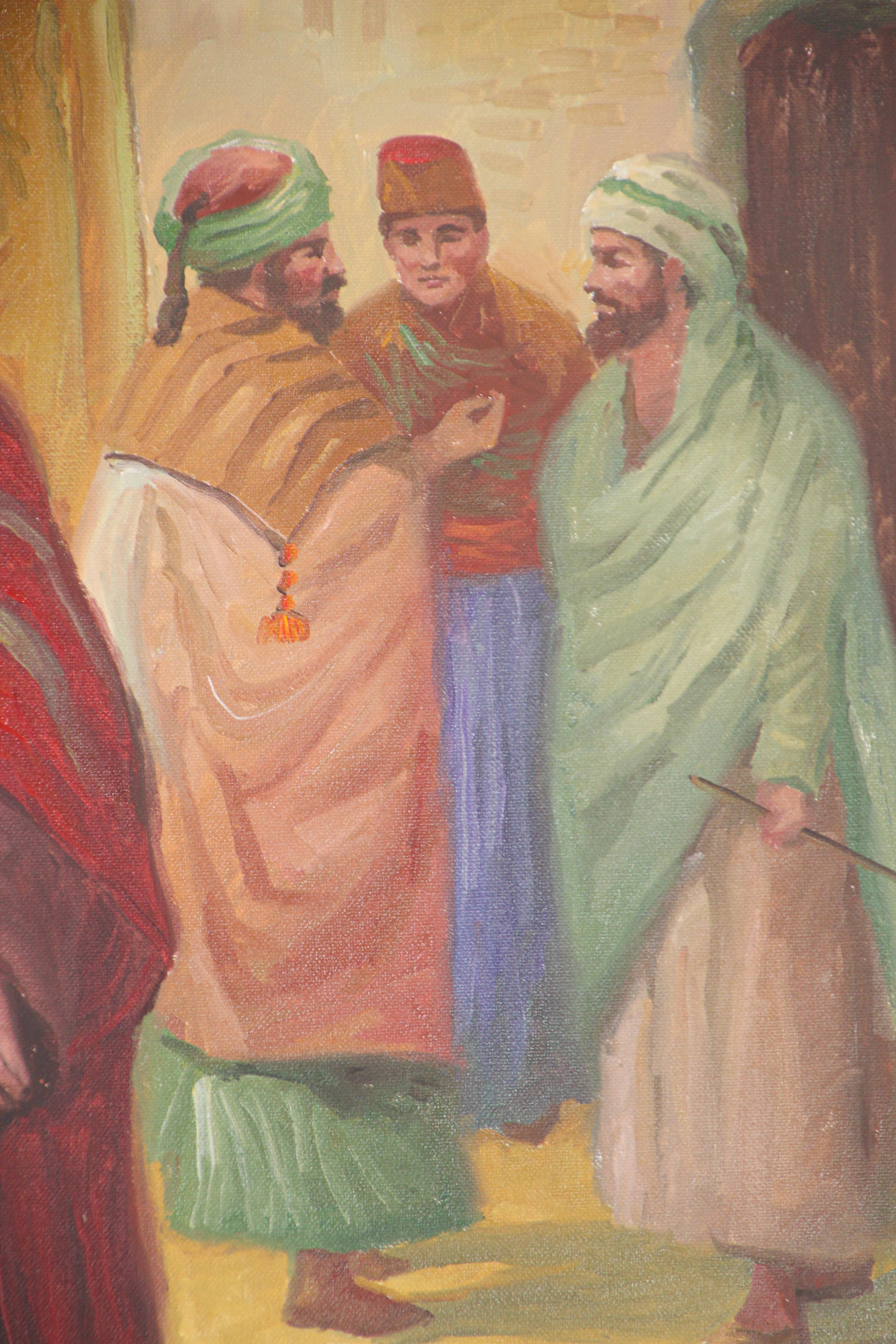 19th Century Style Painting of Moorish Orientalist Market Scene 2