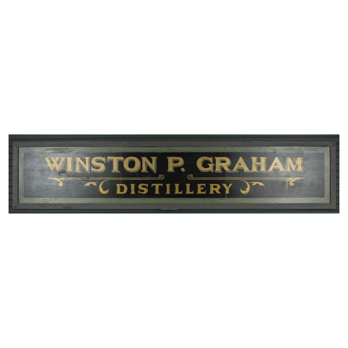 "Winston P Graham Distillery" Sign TV Show Background Prop in 19th Century Style