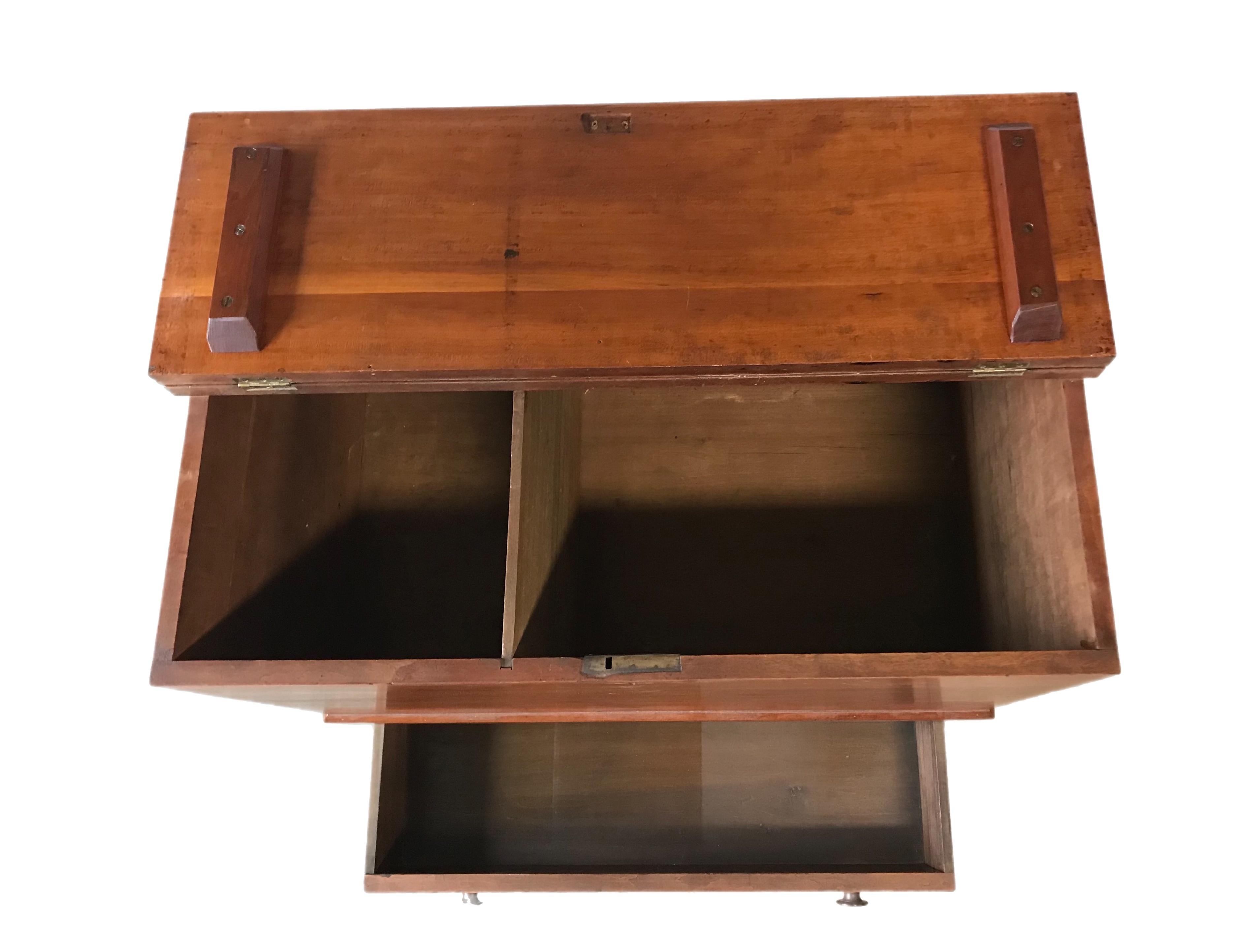 19th Century cherry wood sugar chest originating from Campbellsville, KY, USA.