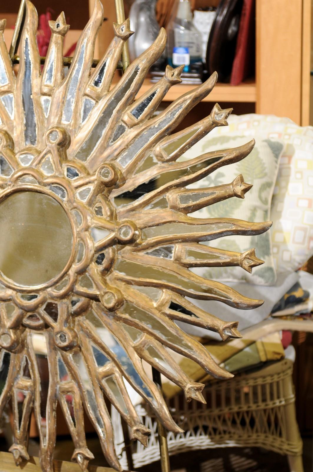 Italian 19th Century Sunburst Mirror For Sale