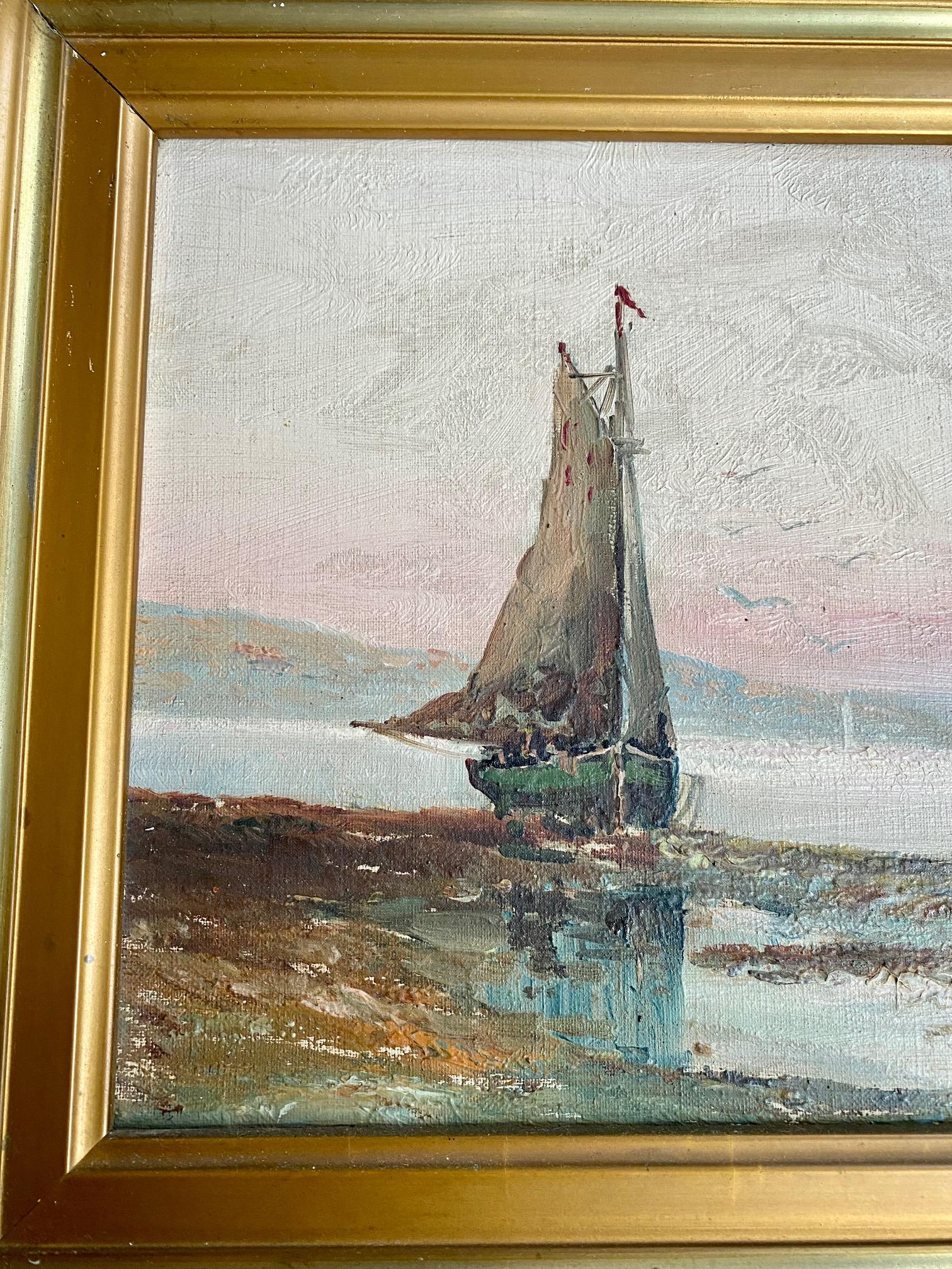 Other 19th Century Sunset Coastal Seascape For Sale