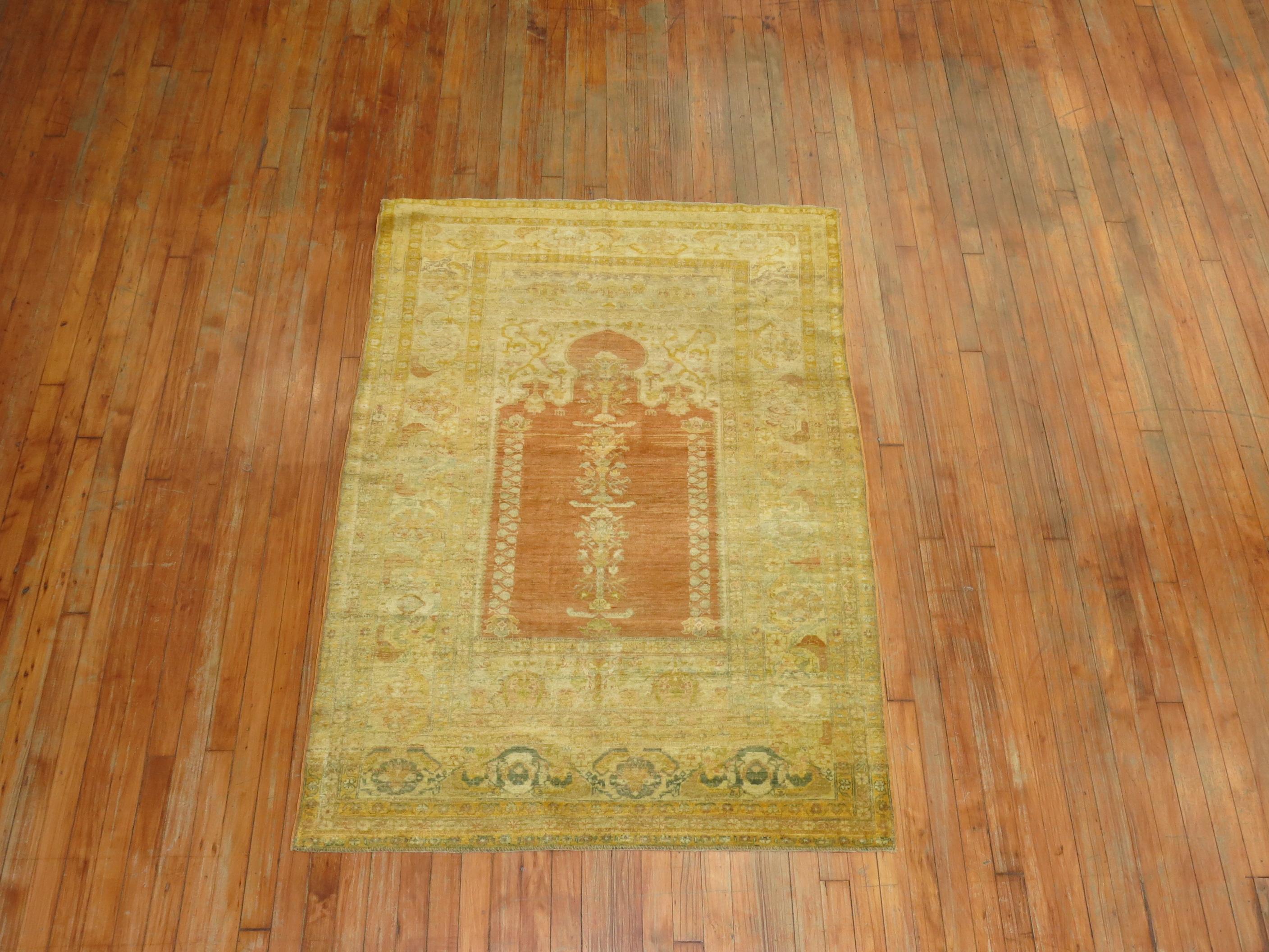 Islamic 19th Century Superfine Connoisseur Level Turkish Sivas Rug For Sale