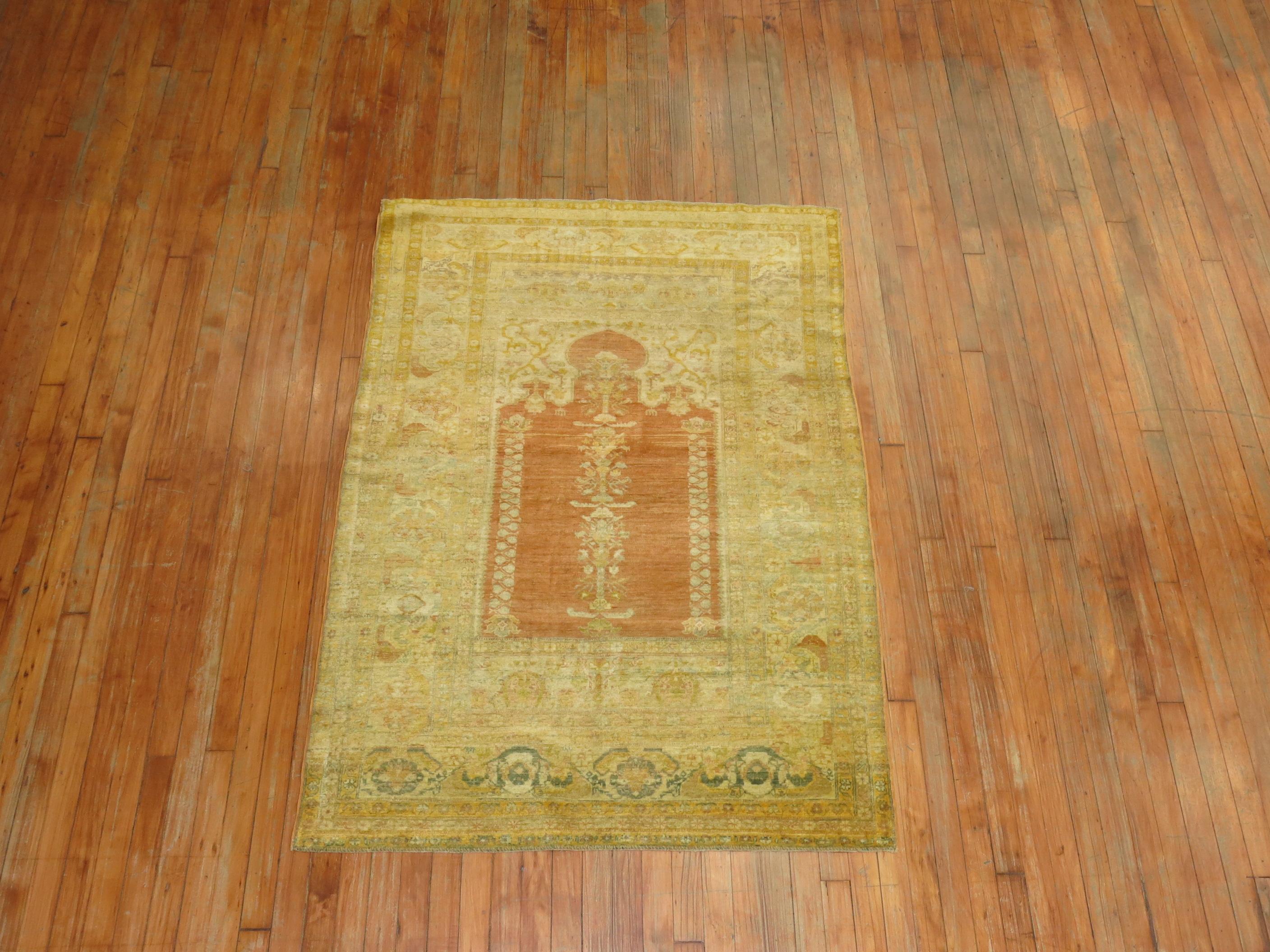 Islamic 19th Century Superfine Connoisseur Level Turkish Sivas Rug For Sale