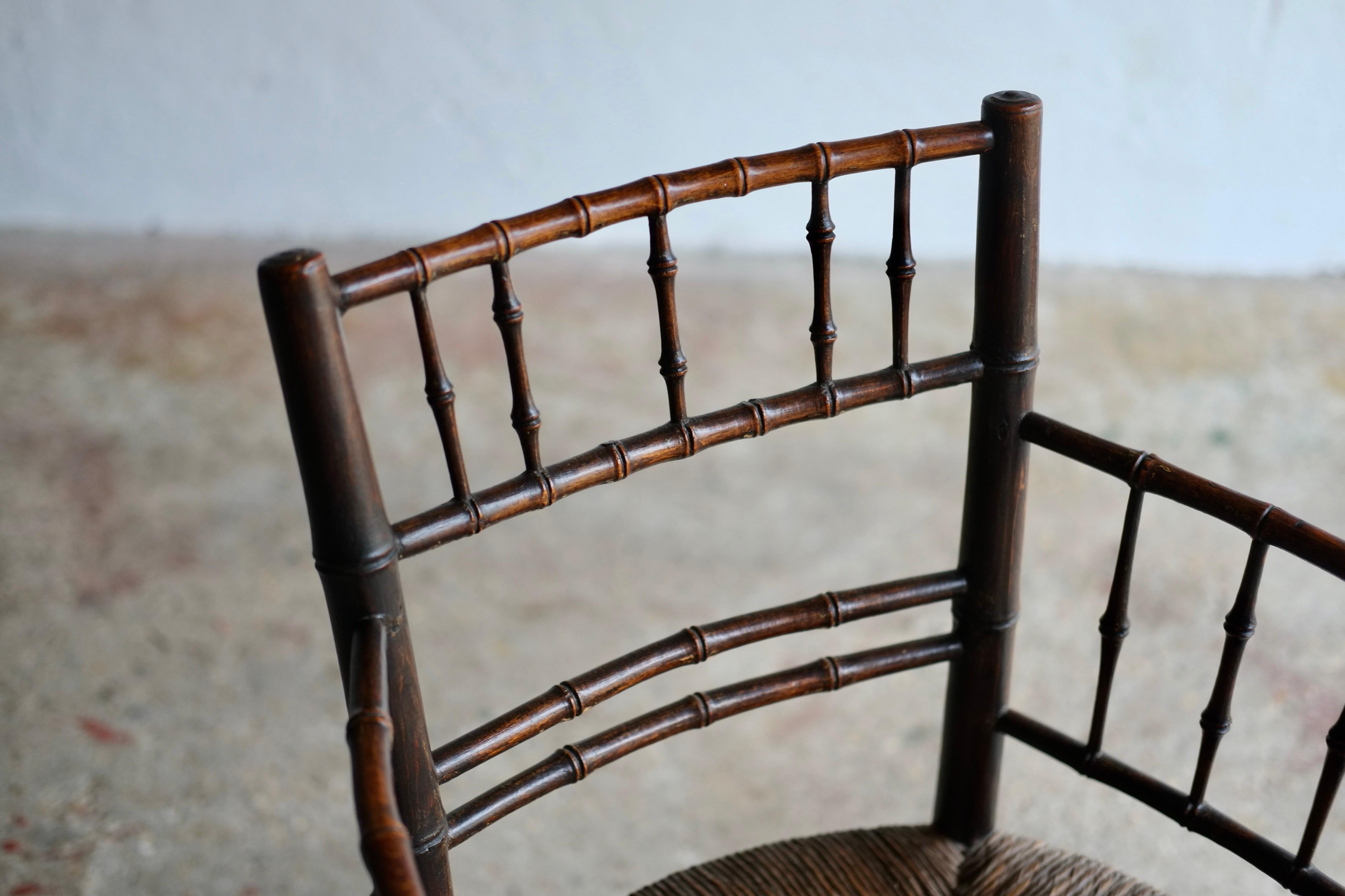 Wood 19th Century Sussex Chair Attributed to Ford Madox Brown