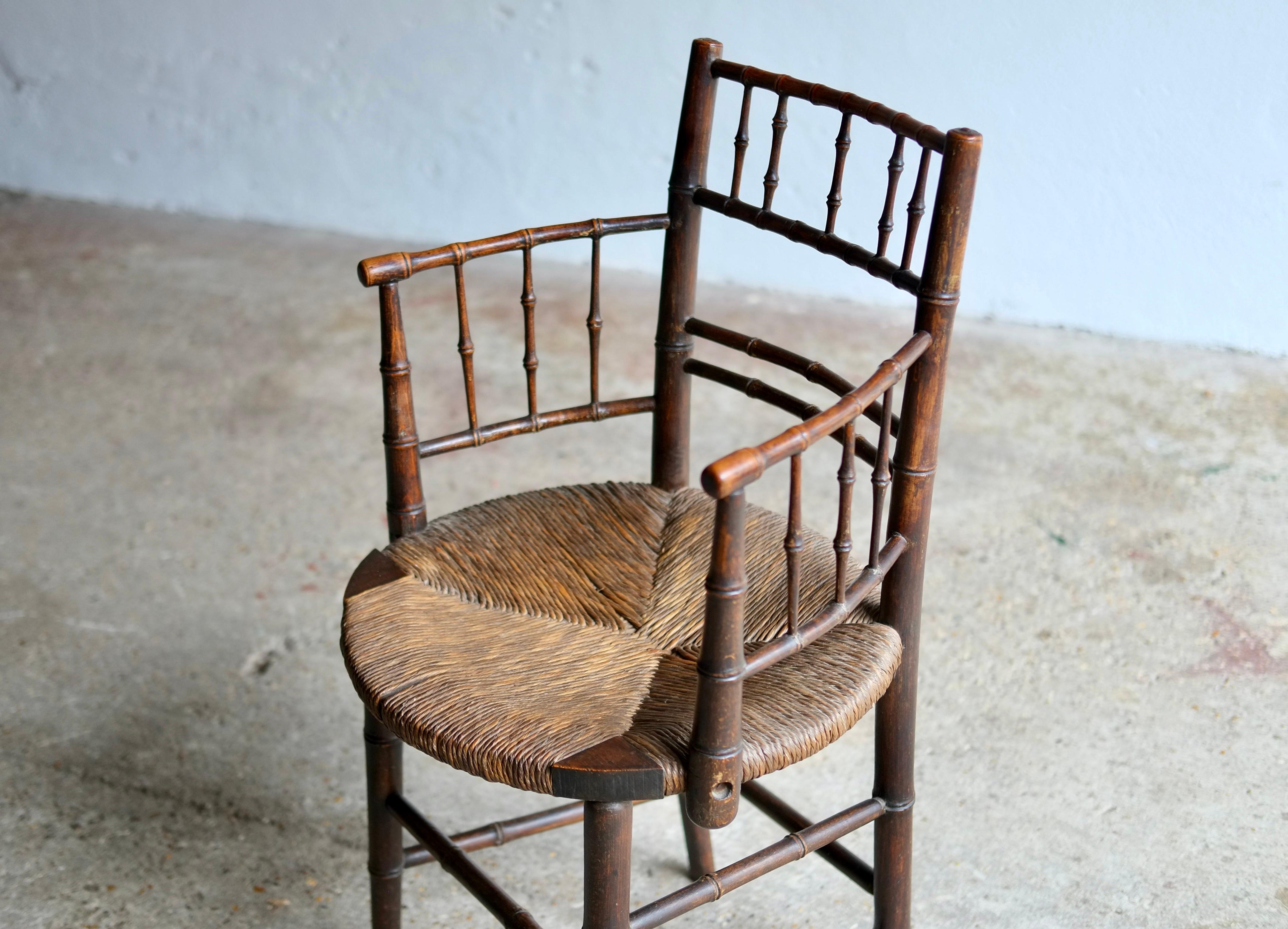 19th Century Sussex Chair Attributed to Ford Madox Brown 4