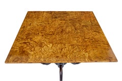 19th century Swedish alder root square tilt top table