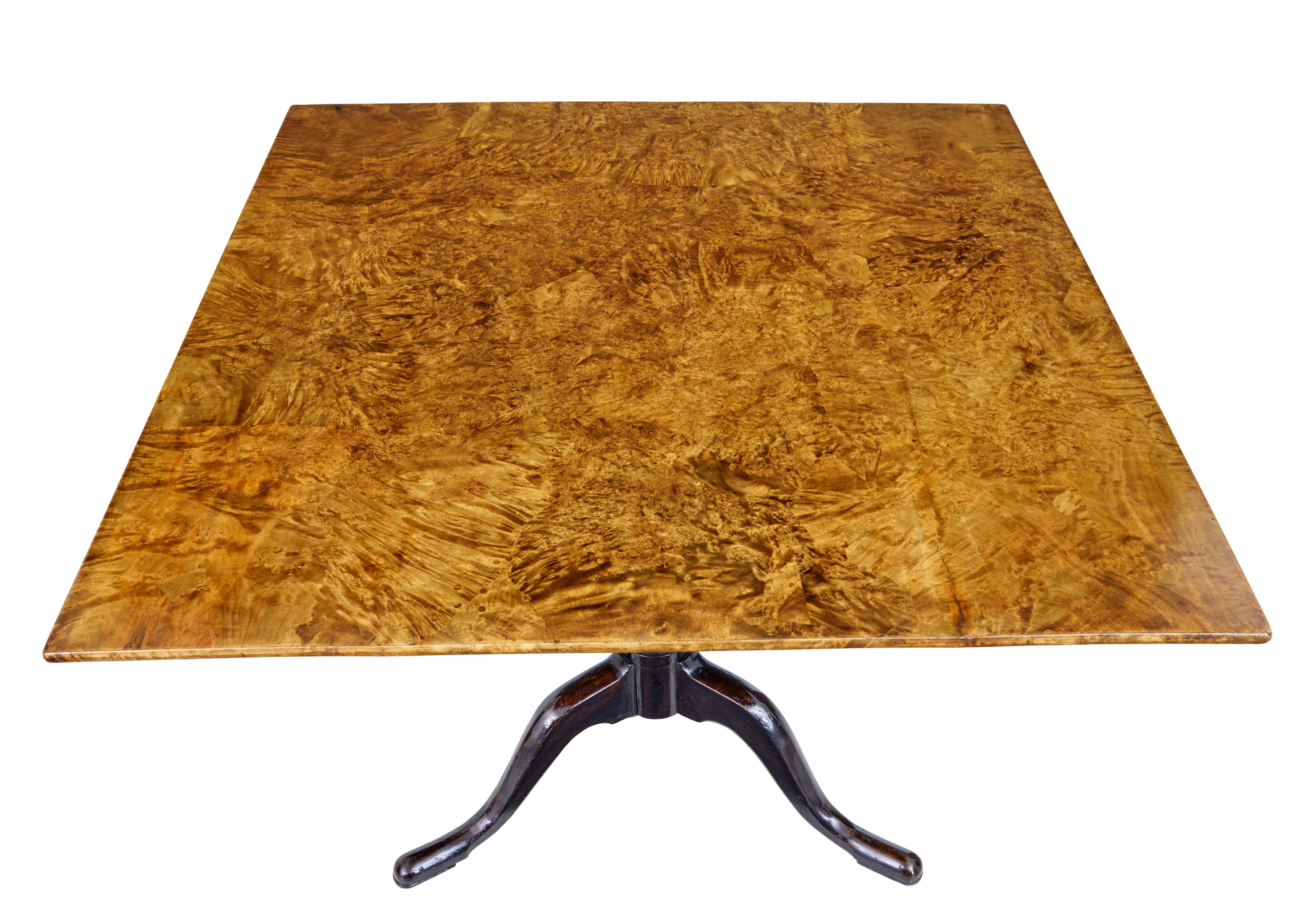 Rustic 19th Century Swedish Alder Root Square Tilt Top Table For Sale