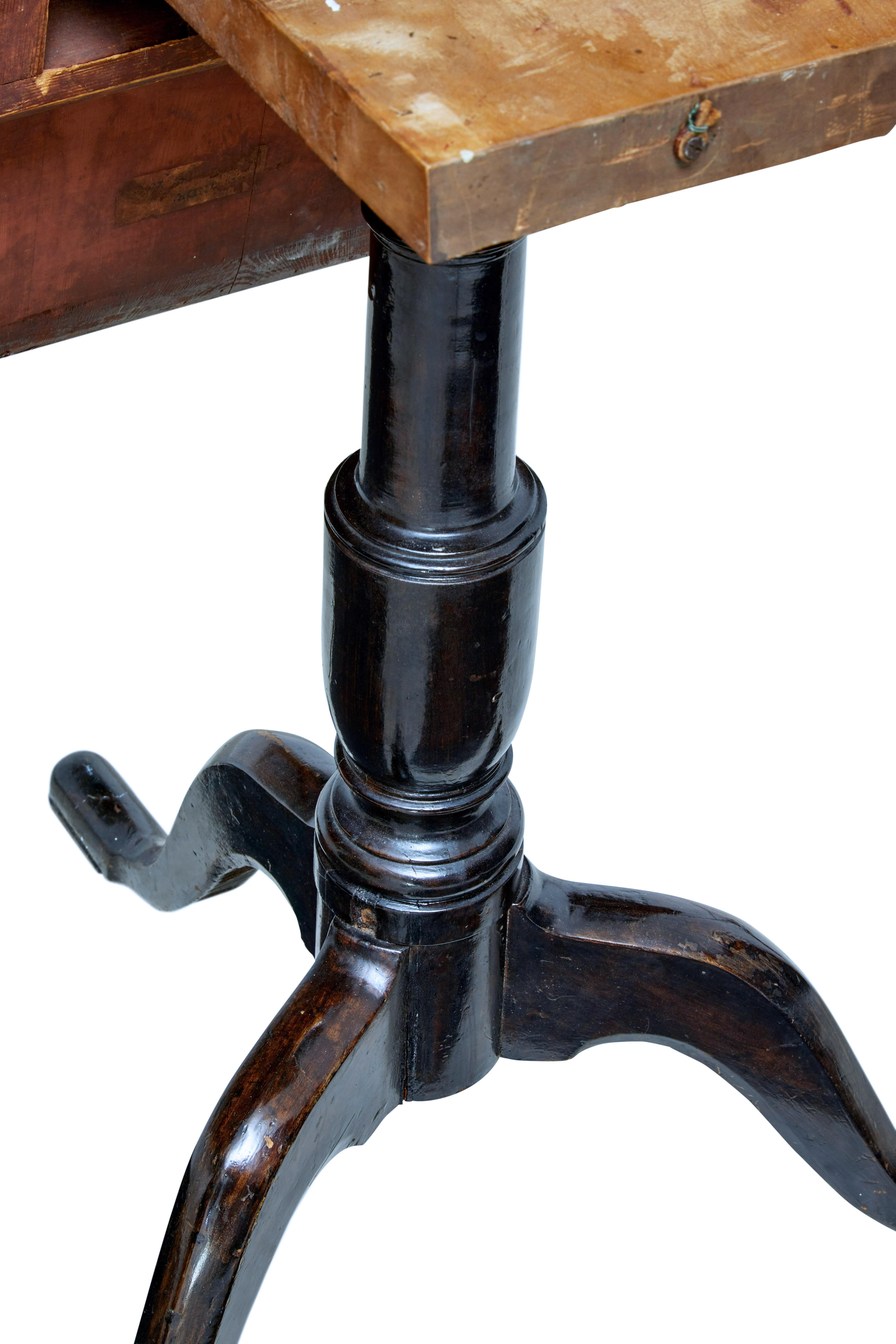 Veneer 19th Century Swedish Alder Root Square Tilt Top Table