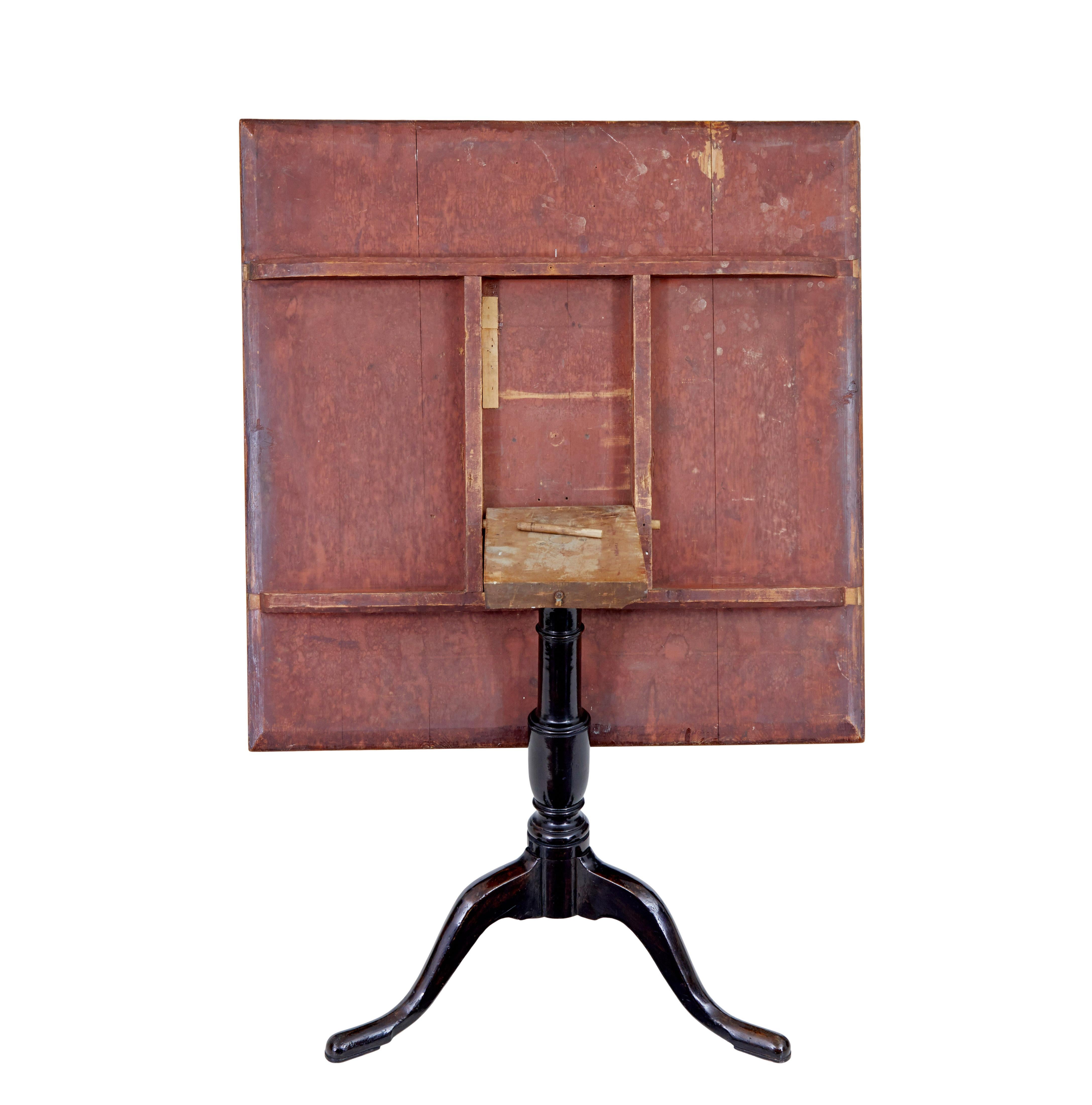 Hand-Carved 19th century Swedish alder root square tilt top table For Sale
