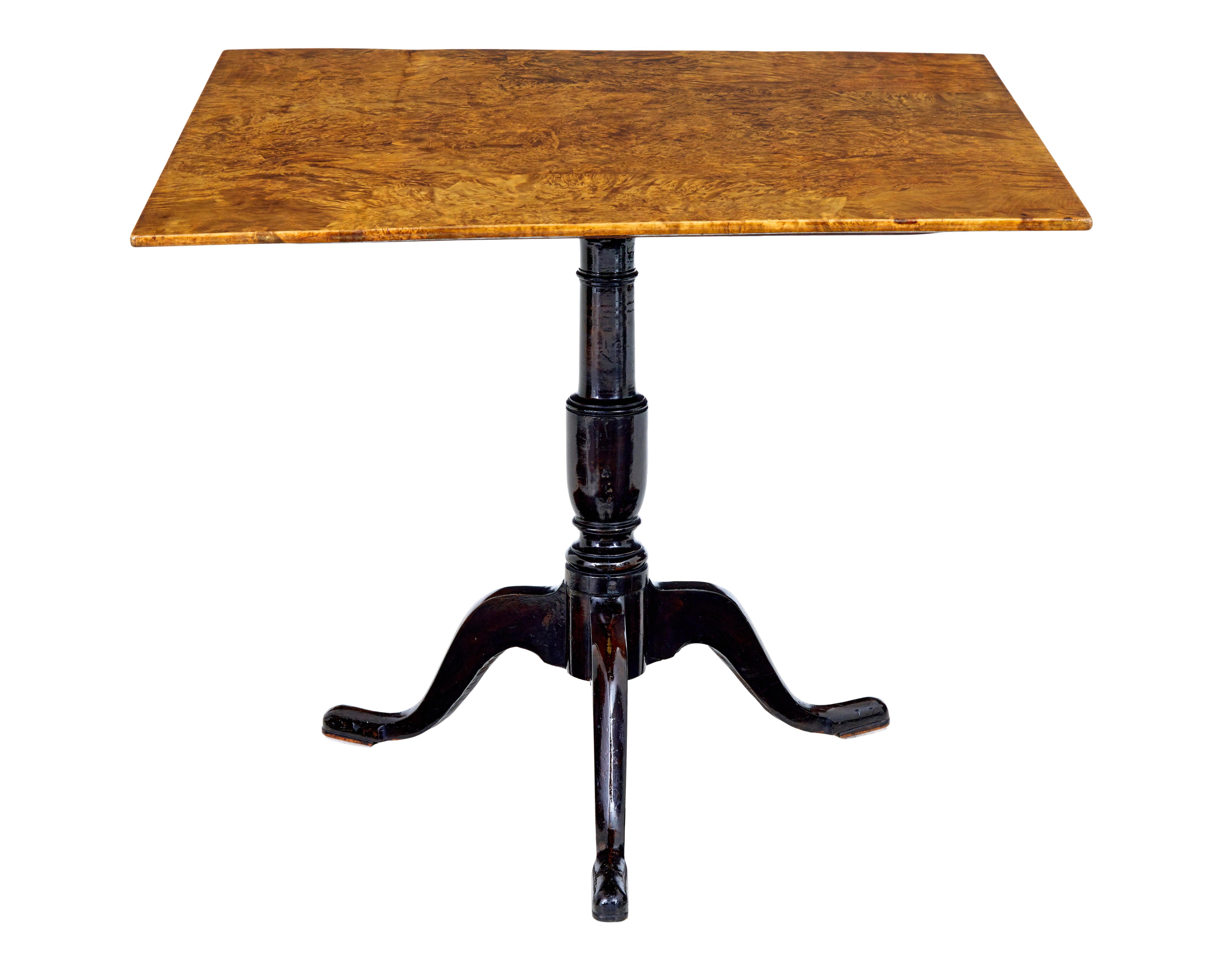 19th Century 19th century Swedish alder root square tilt top table For Sale
