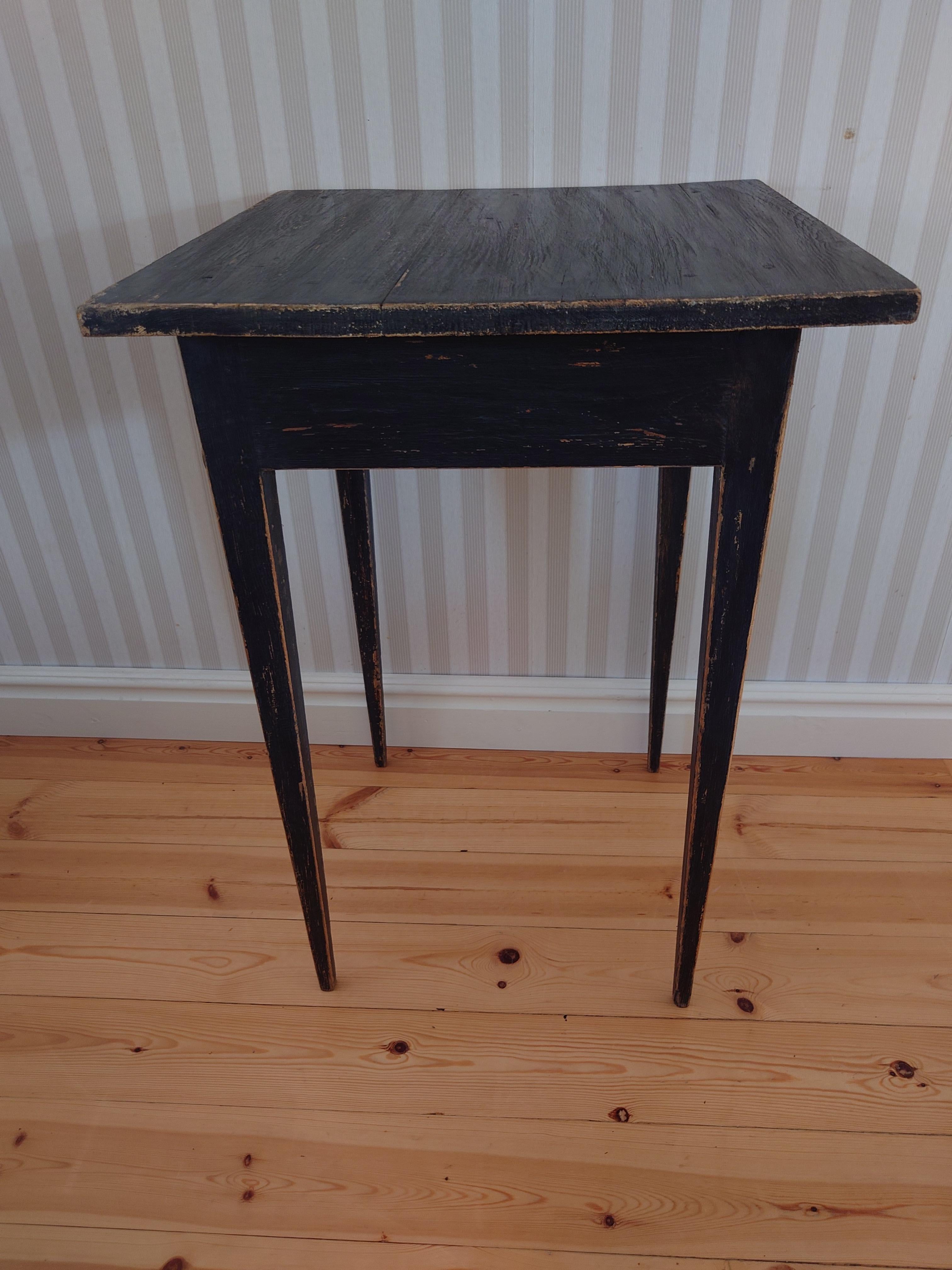 19th Century Swedish antique black Gustavian  Side Table 5