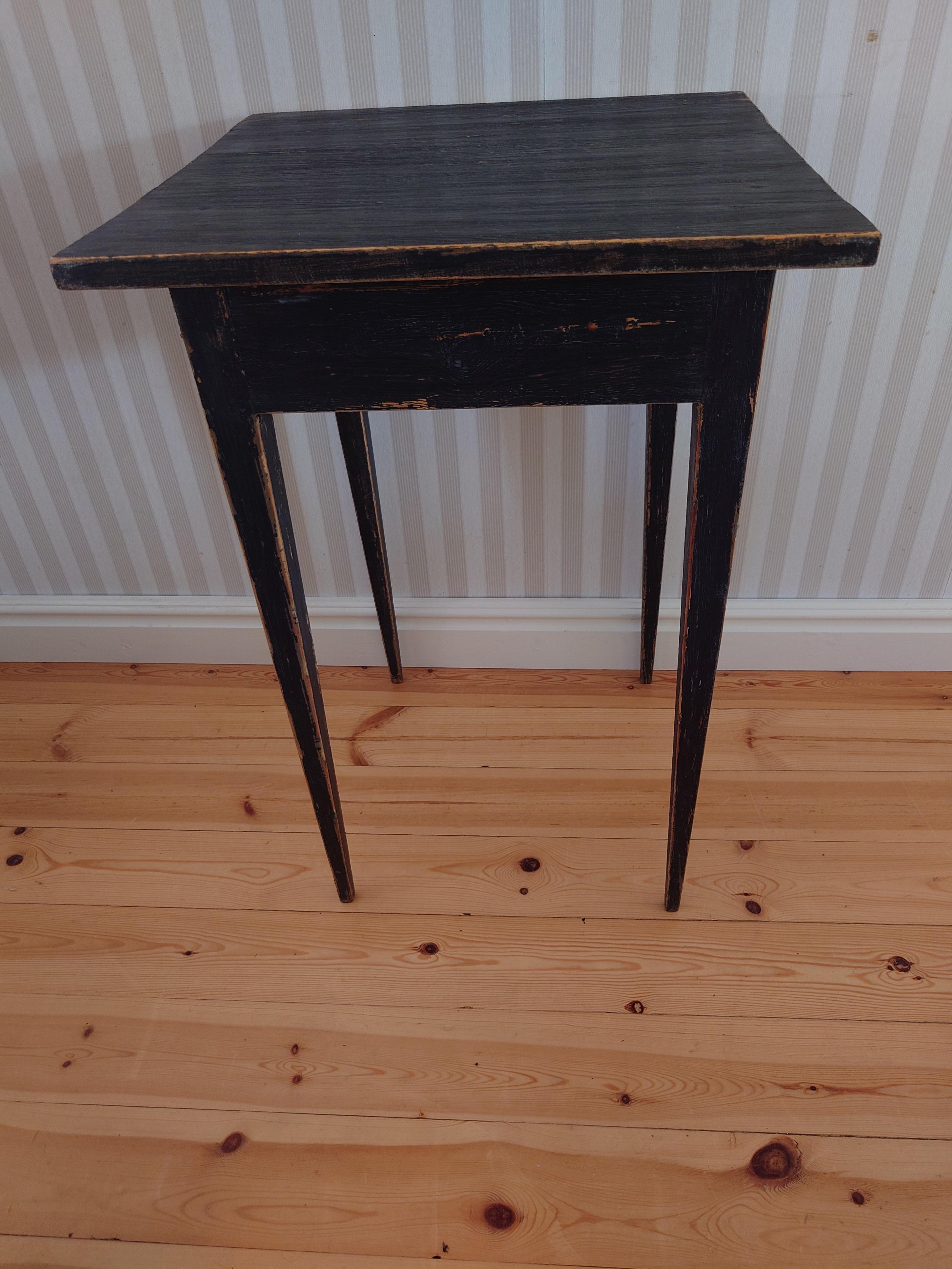 19th Century Swedish antique black Gustavian  Side Table 6