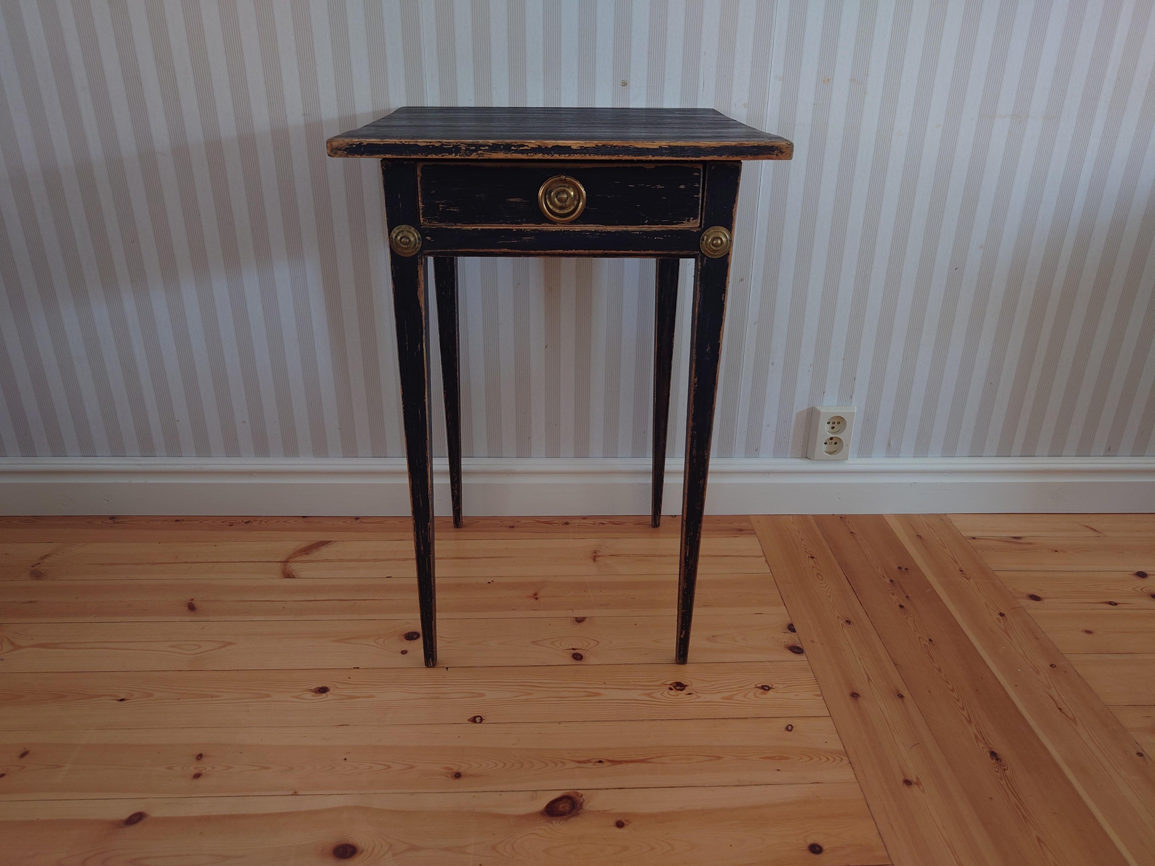 19th Century Swedish antique black Gustavian  Side Table 8