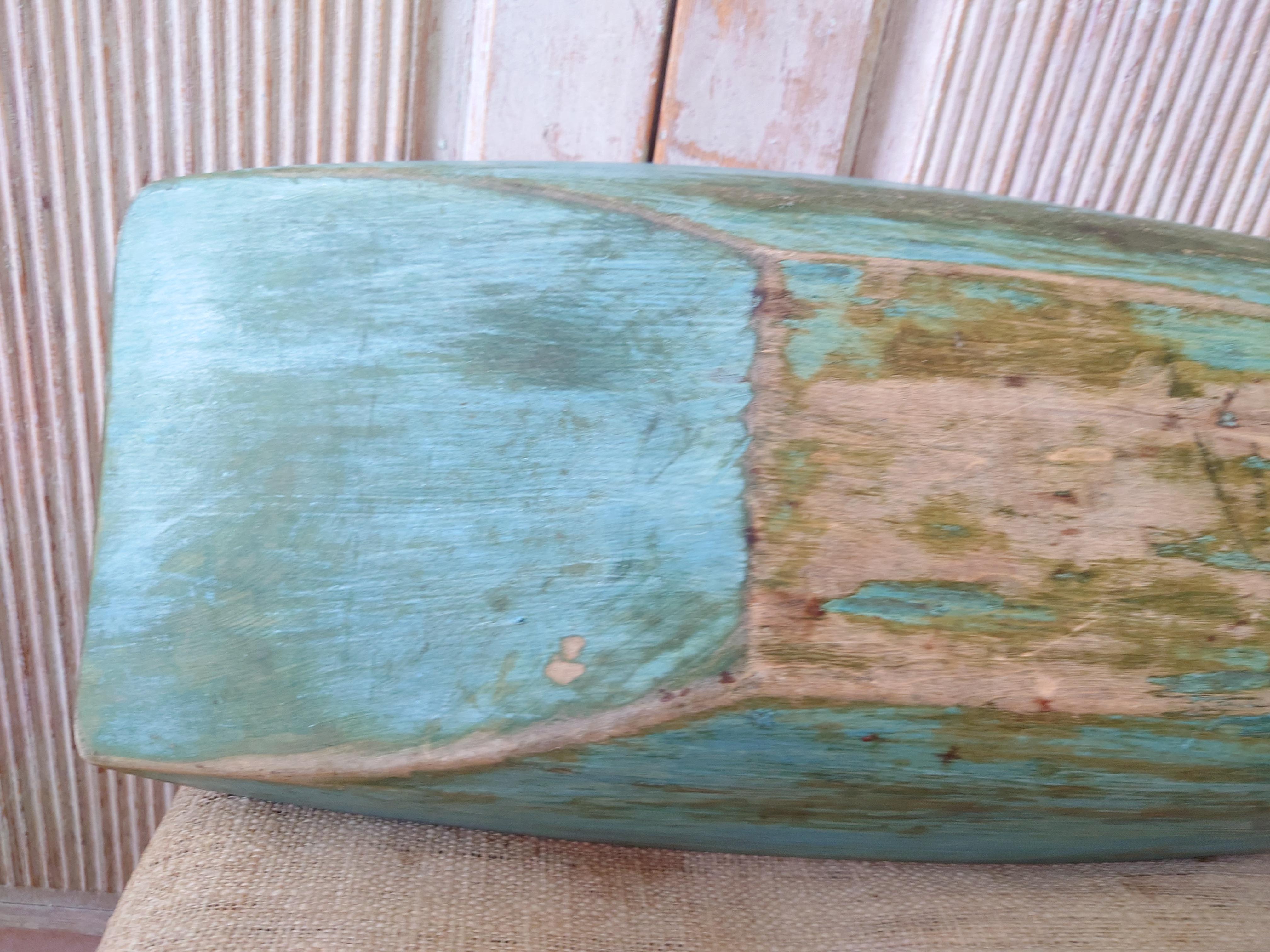 19th Century Swedish antique genuine country Folk Art wooden trough / bowl For Sale 8