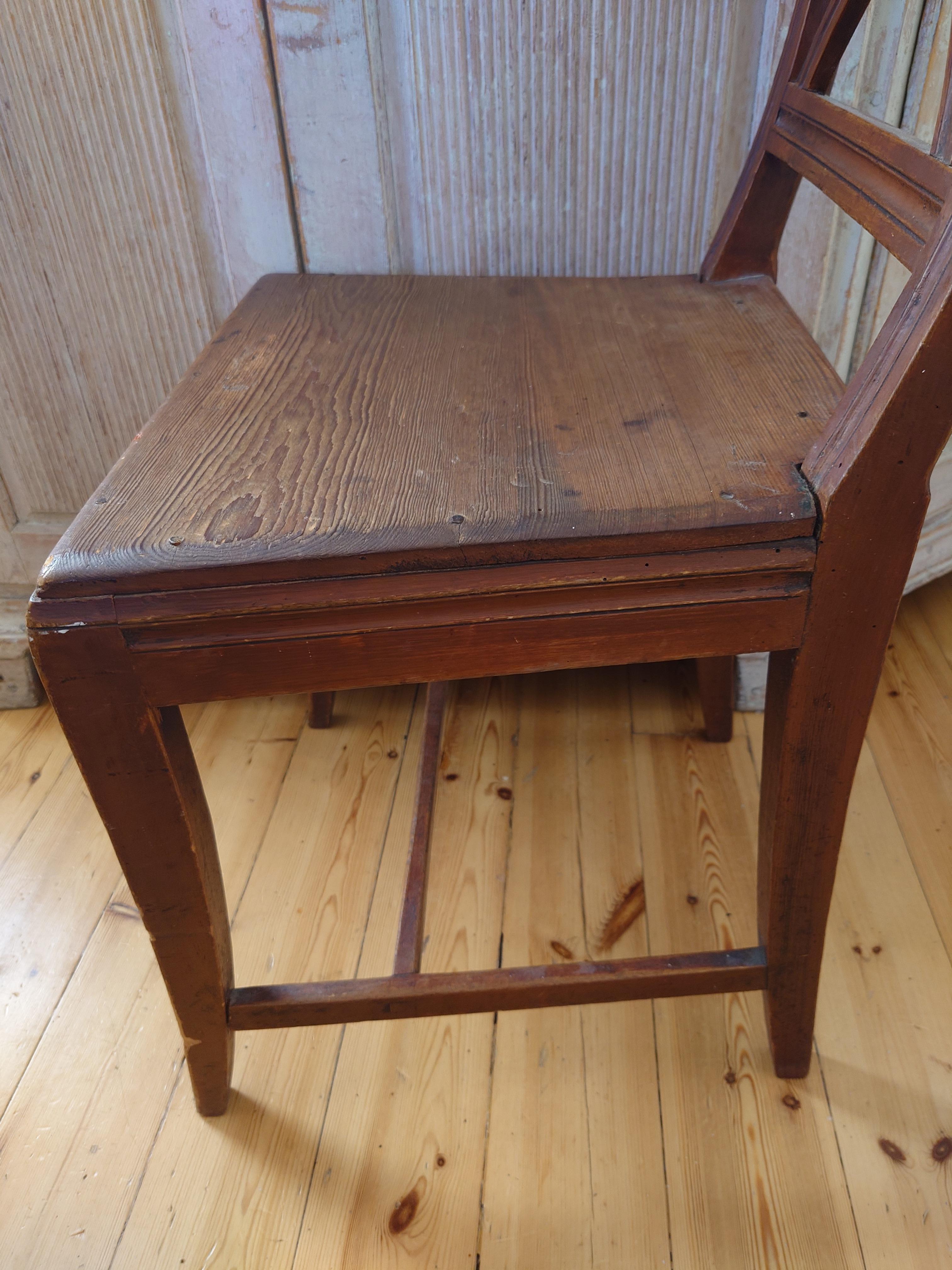 19th Century Swedish antique genuine  Gustavian Bellman Chair Original paint For Sale 6