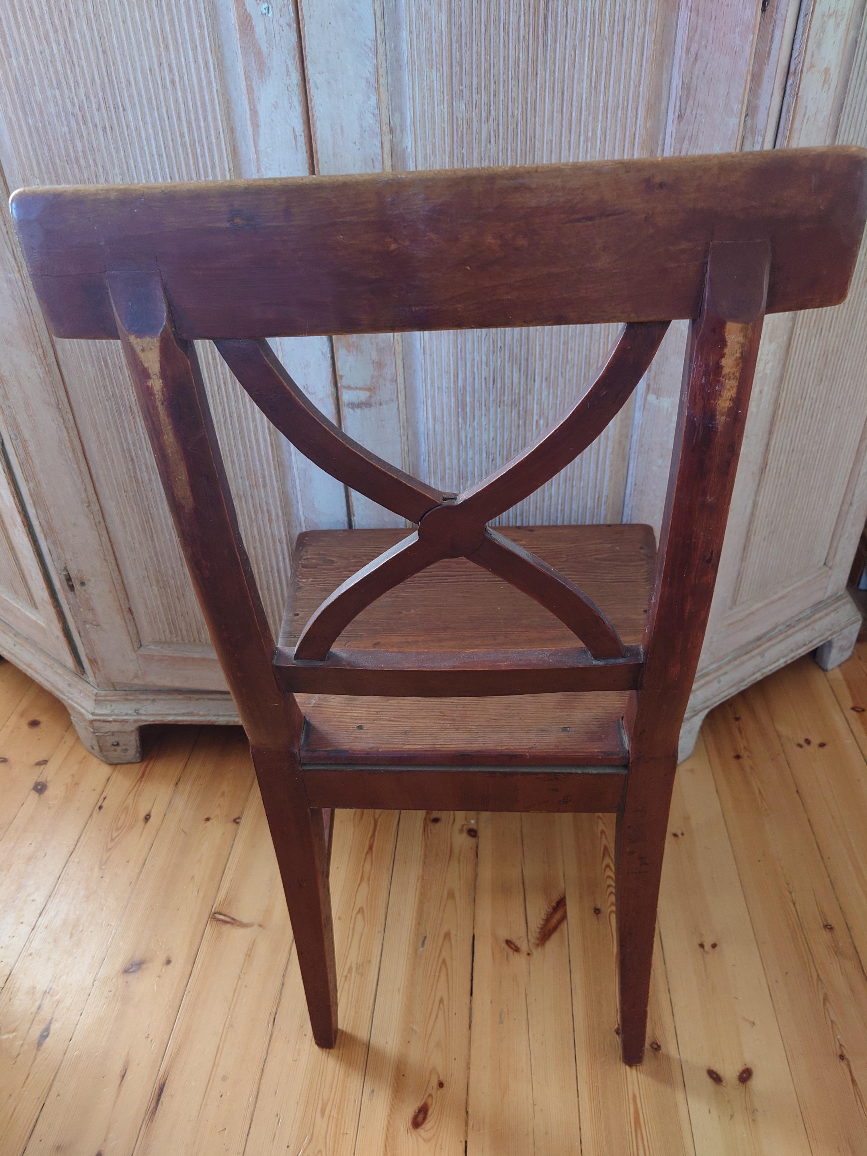 19th Century Swedish antique genuine  Gustavian Bellman Chair Original paint For Sale 14