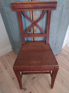 19th Century Swedish antique genuine  Gustavian Bellman Chair Original paint