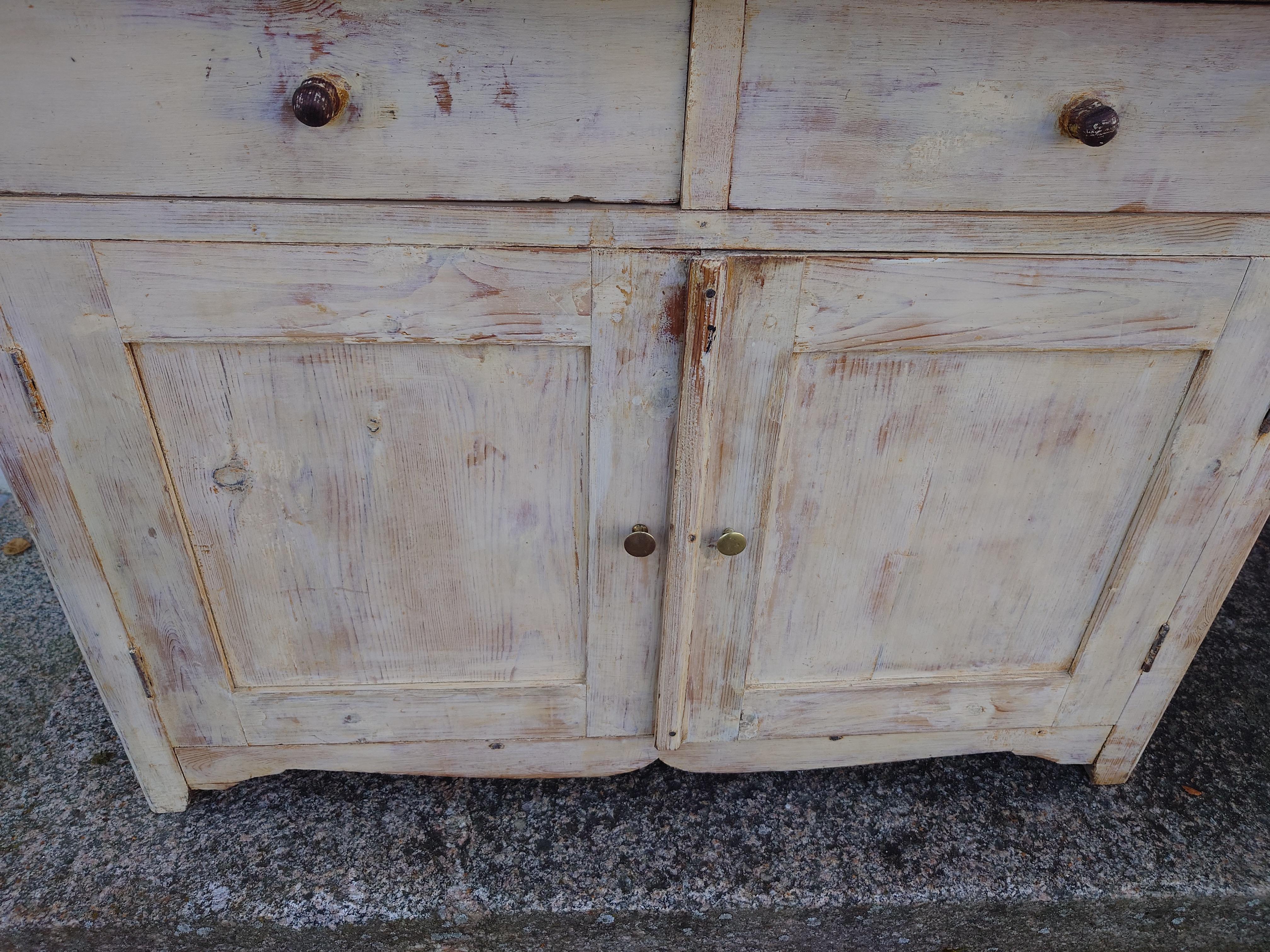 19° Secolo Svedese Antico genuino rustico unico  coppia di  Buffet Folk Art in vendita 2
