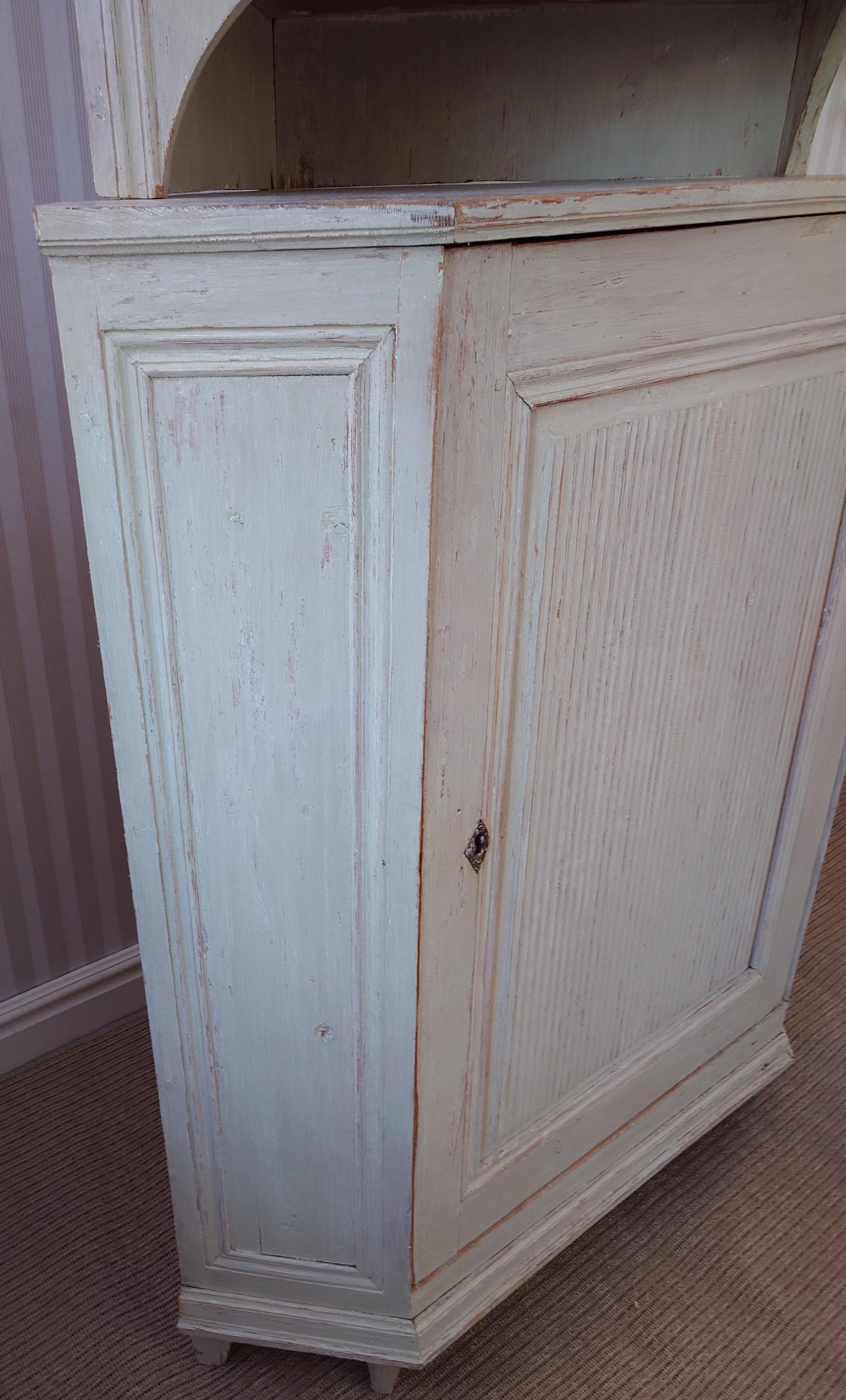 Pine 19th Century Swedish Antique Gustavian Cabinet with Original Paint For Sale