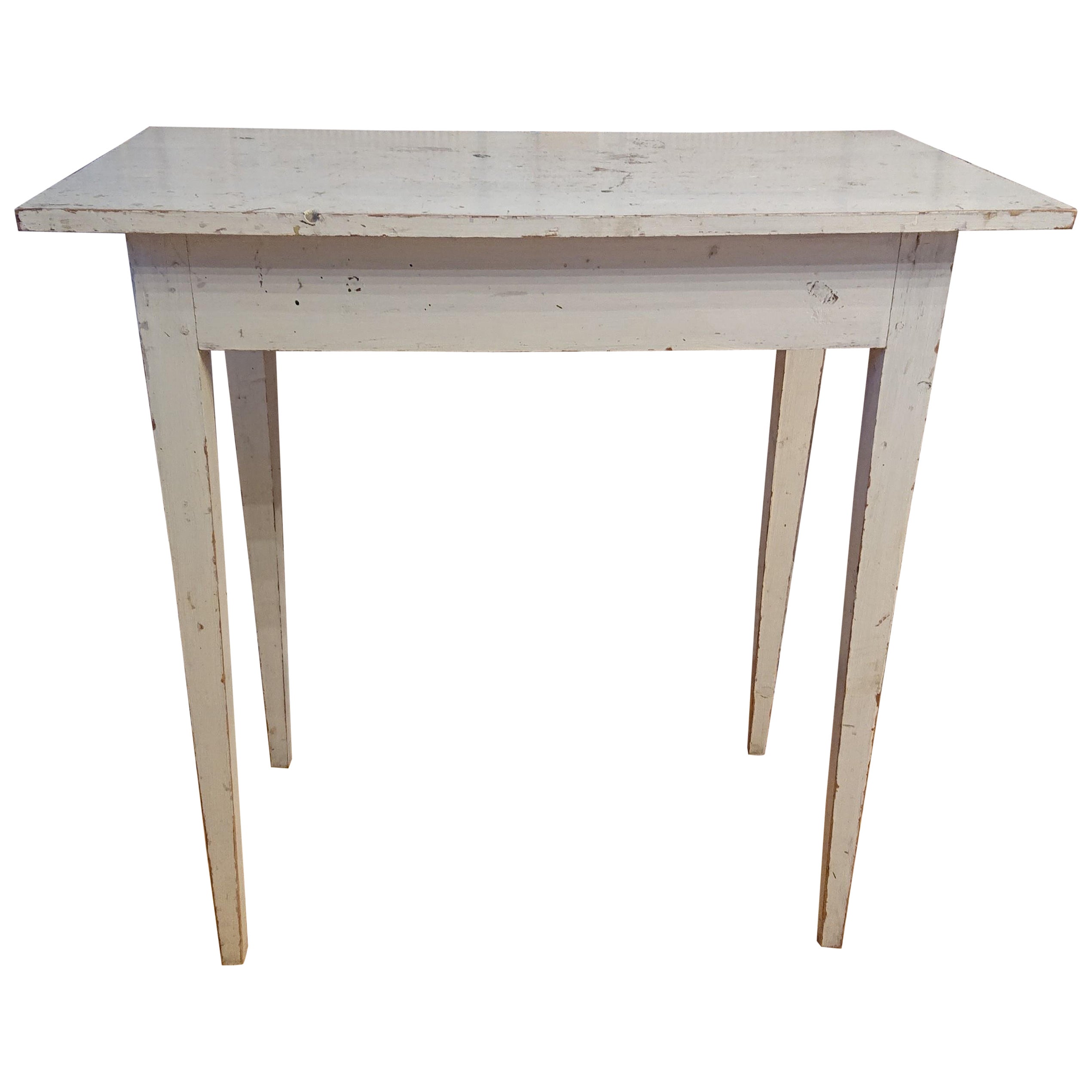 Antigüedad sueca del siglo XIX  Mesa Gustaviana con Pintura Original Intacta