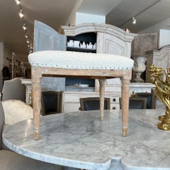 Taburete-taburete Gustaviano Antiguo Sueco Siglo XIX