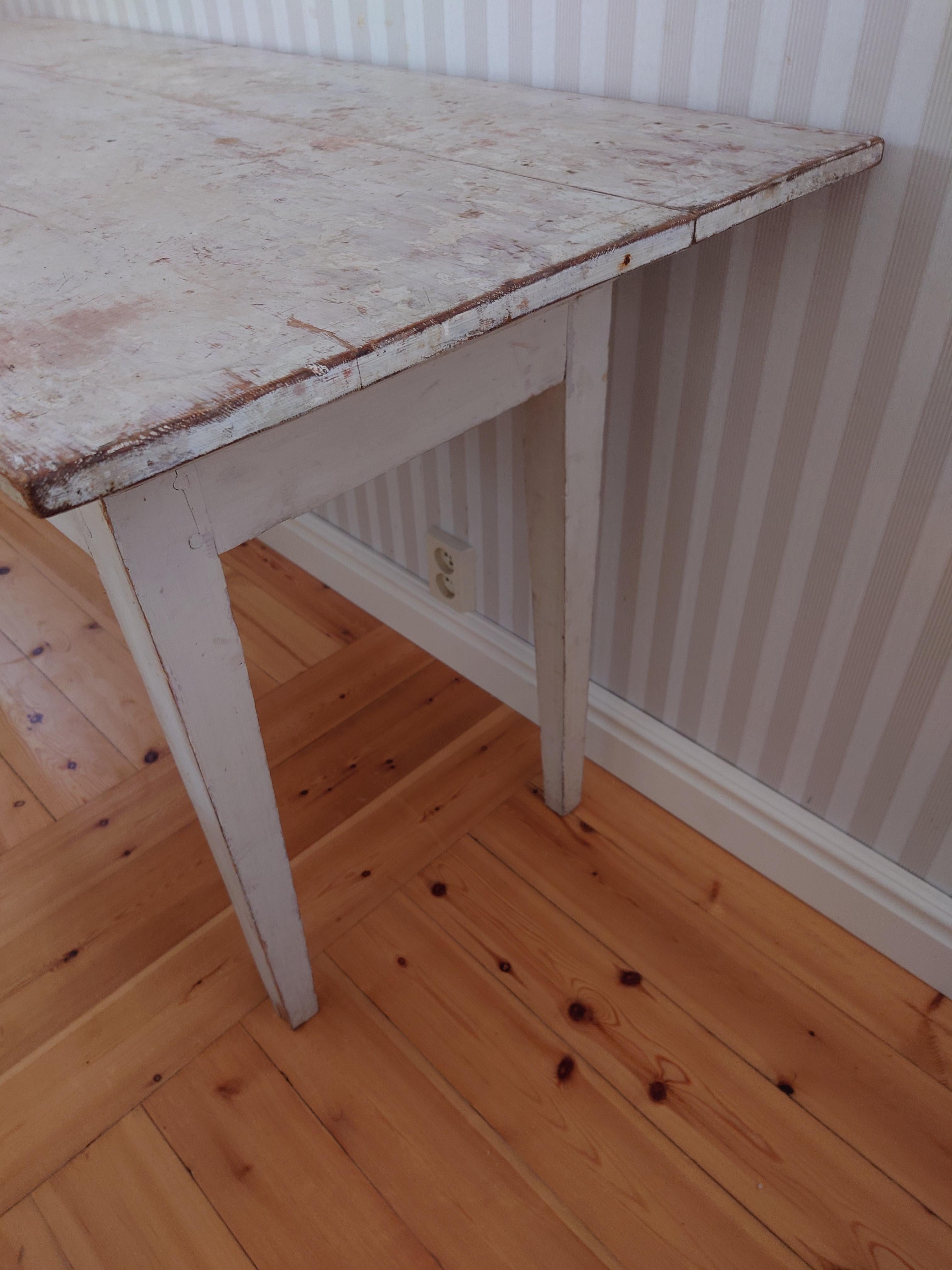 19th Century Swedish Antique Rustic  Console table with original paint  For Sale 6