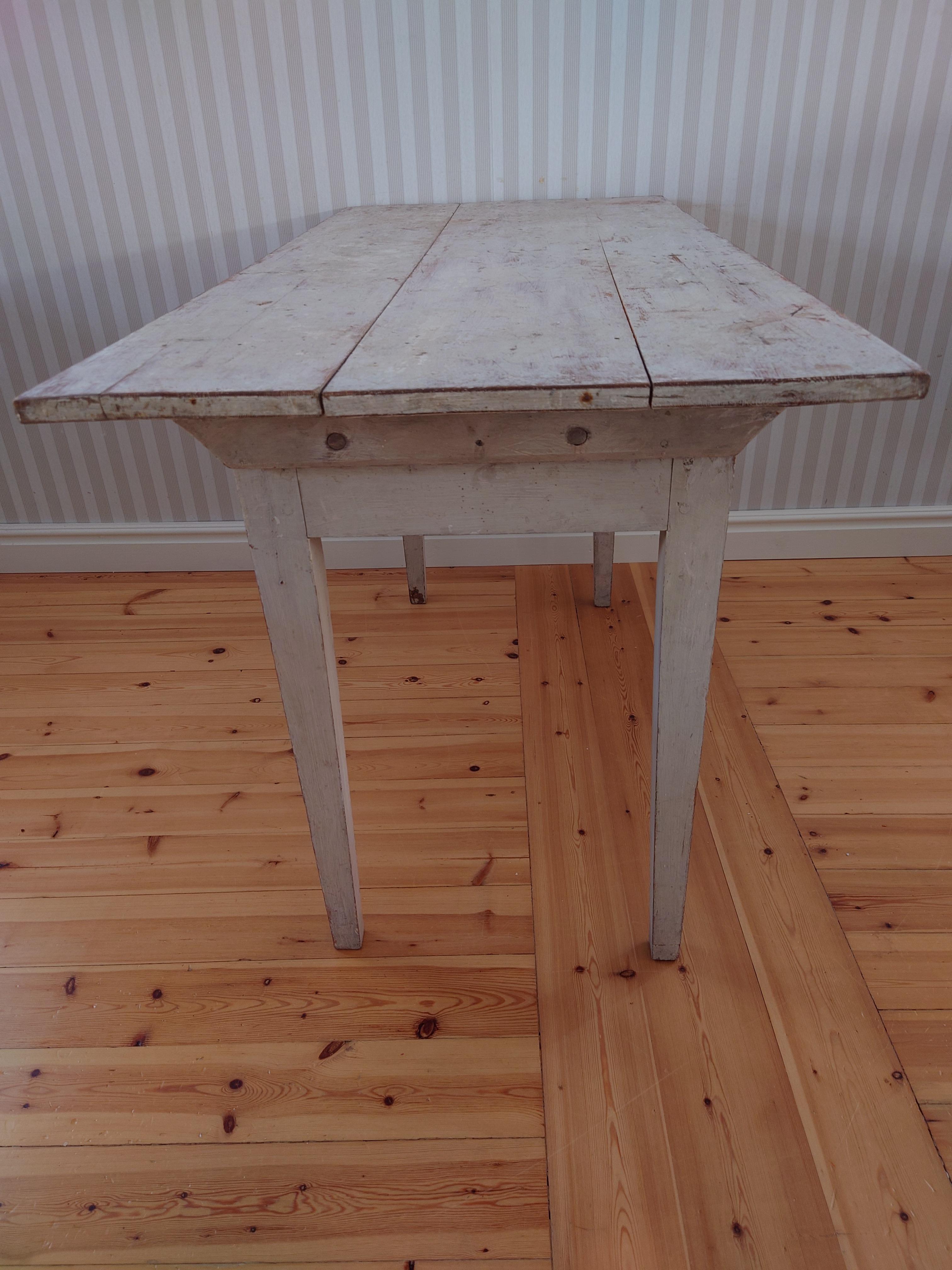 19th Century Swedish Antique Rustic  Console table with original paint  For Sale 7
