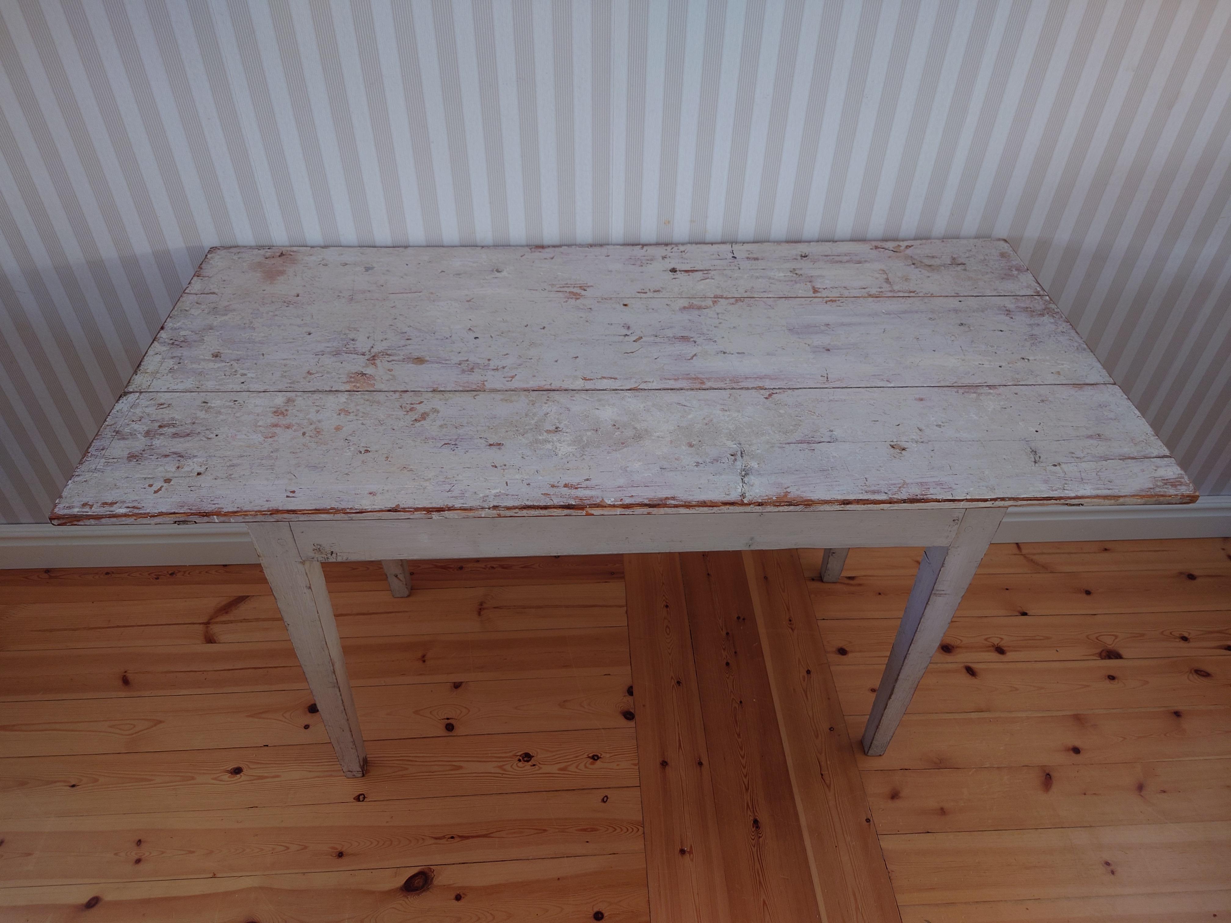 Gustavian 19th Century Swedish Antique Rustic  Console table with original paint  For Sale