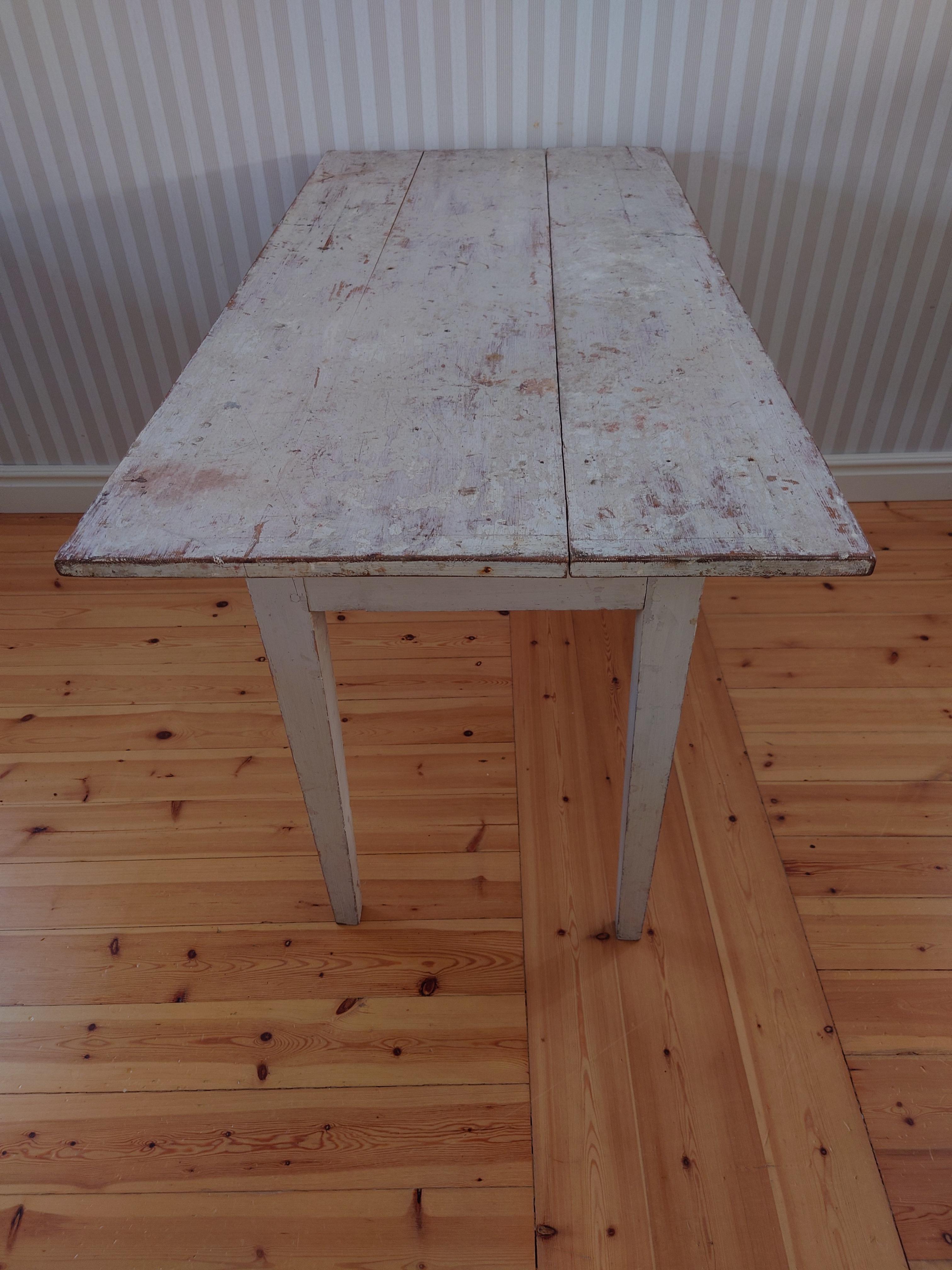 19th Century Swedish Antique Rustic  Console table with original paint  For Sale 2
