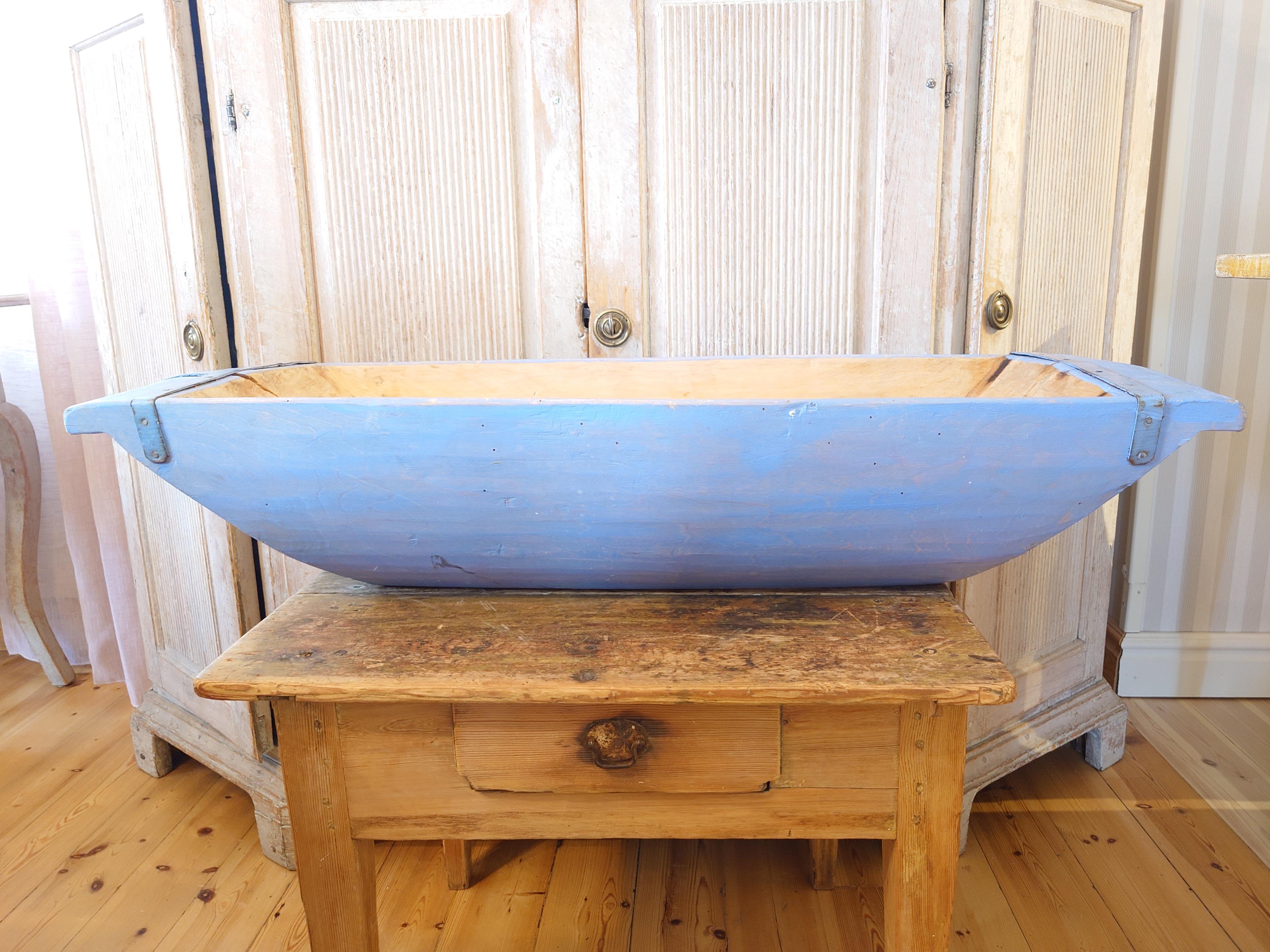 Schwedisch im 19. Jahrhundert  antike rustikale Folk Art Holztablett Schale  Originalfarbe im Angebot 5