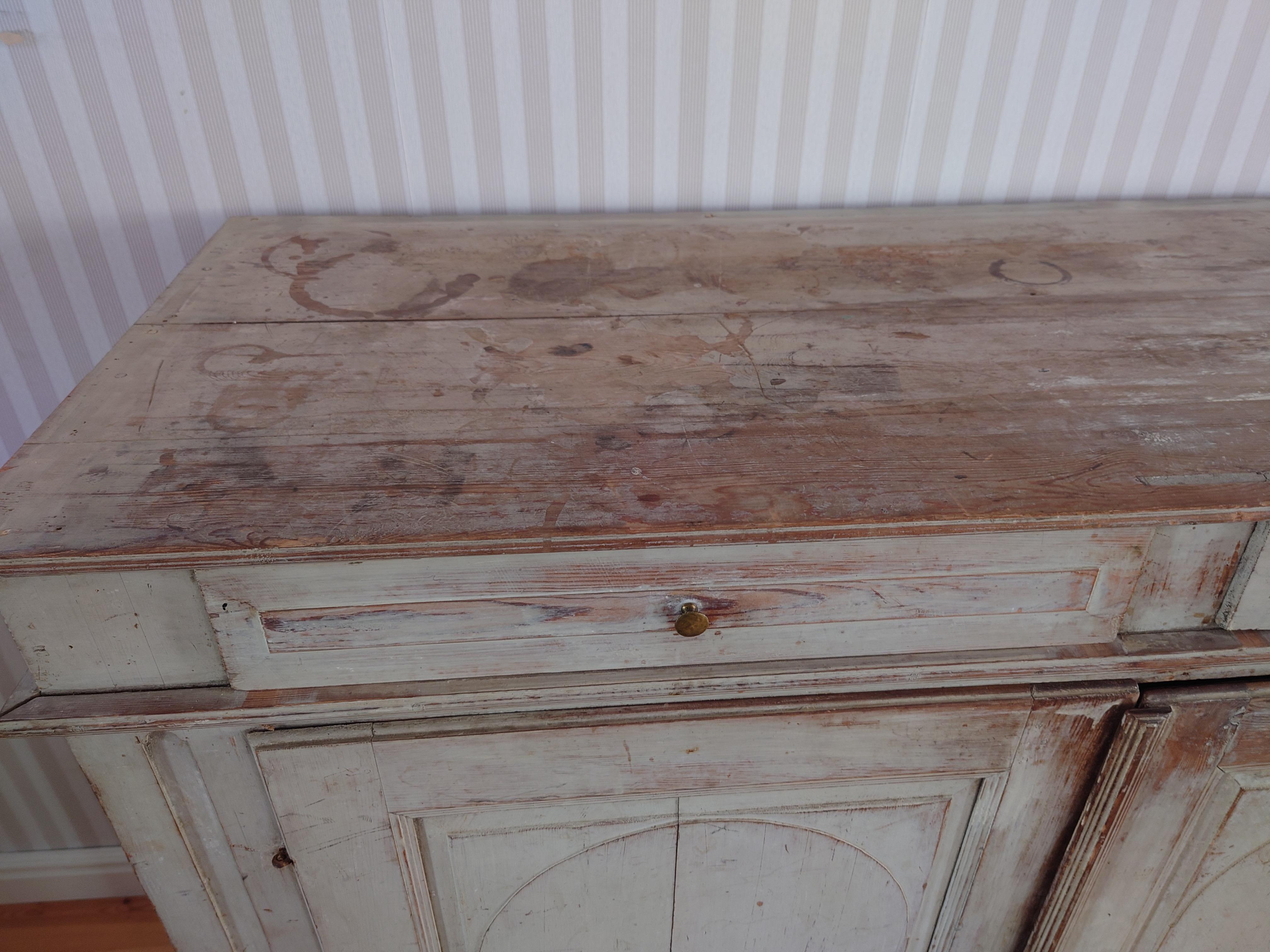 19th Century Swedish Antique Rustic  Late Gustavian Buffet / sideboard For Sale 6