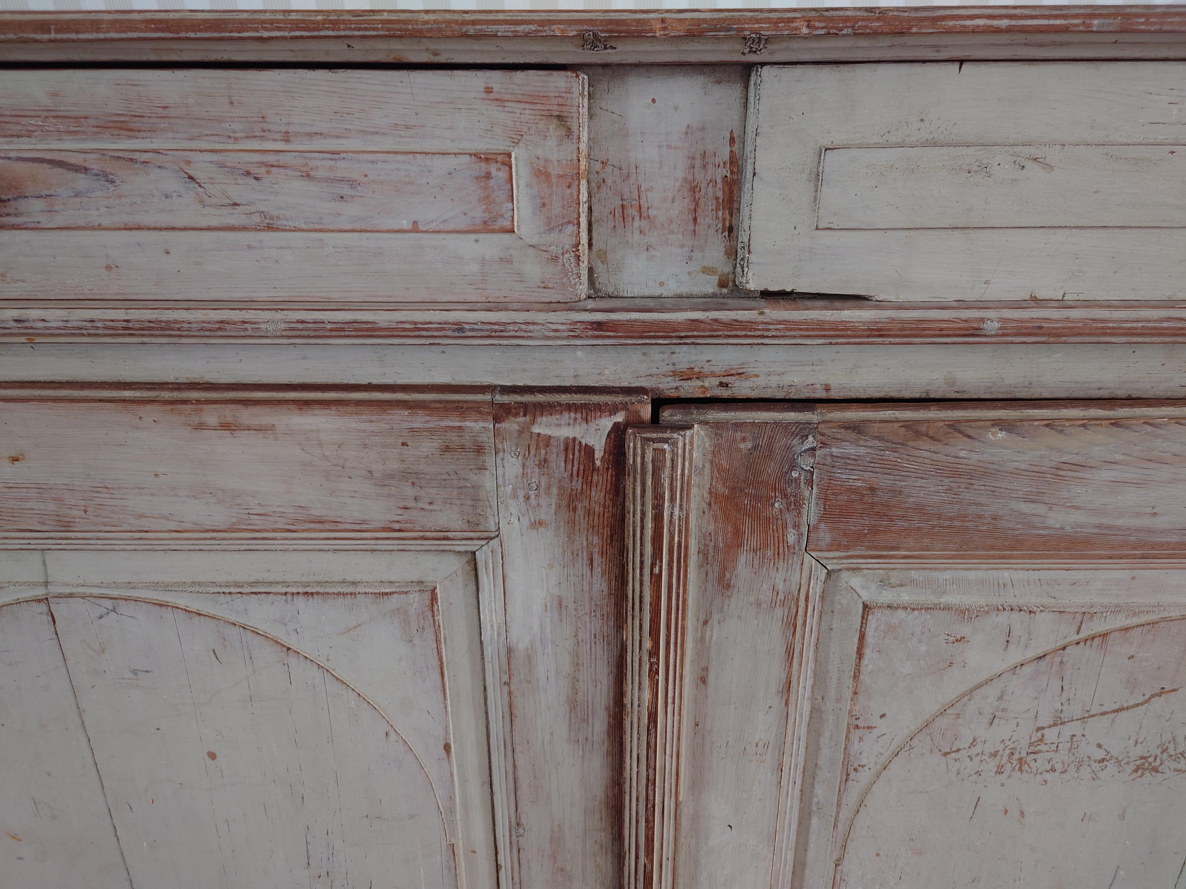 Pine 19th Century Swedish Antique Rustic  Late Gustavian Buffet / sideboard For Sale
