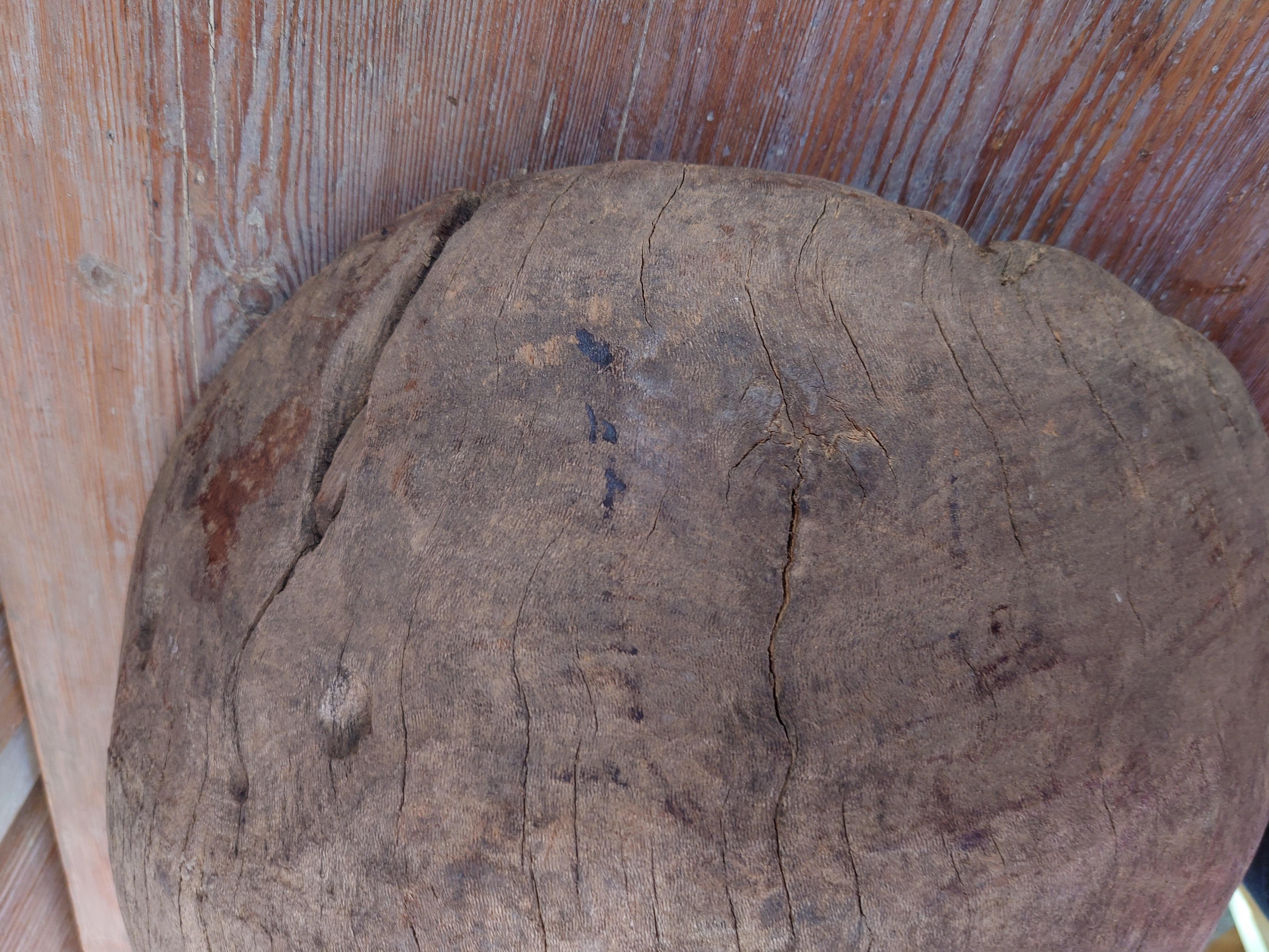 19th Century Swedish Antique Rustic Rare Wooden Bowl For Sale 6